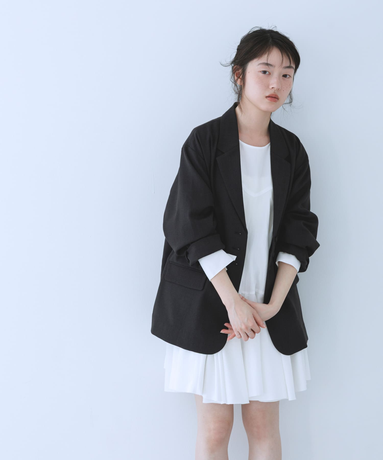 フリルスリーブテーラードジャケット(One MOSS GRAY): アウター｜URBAN