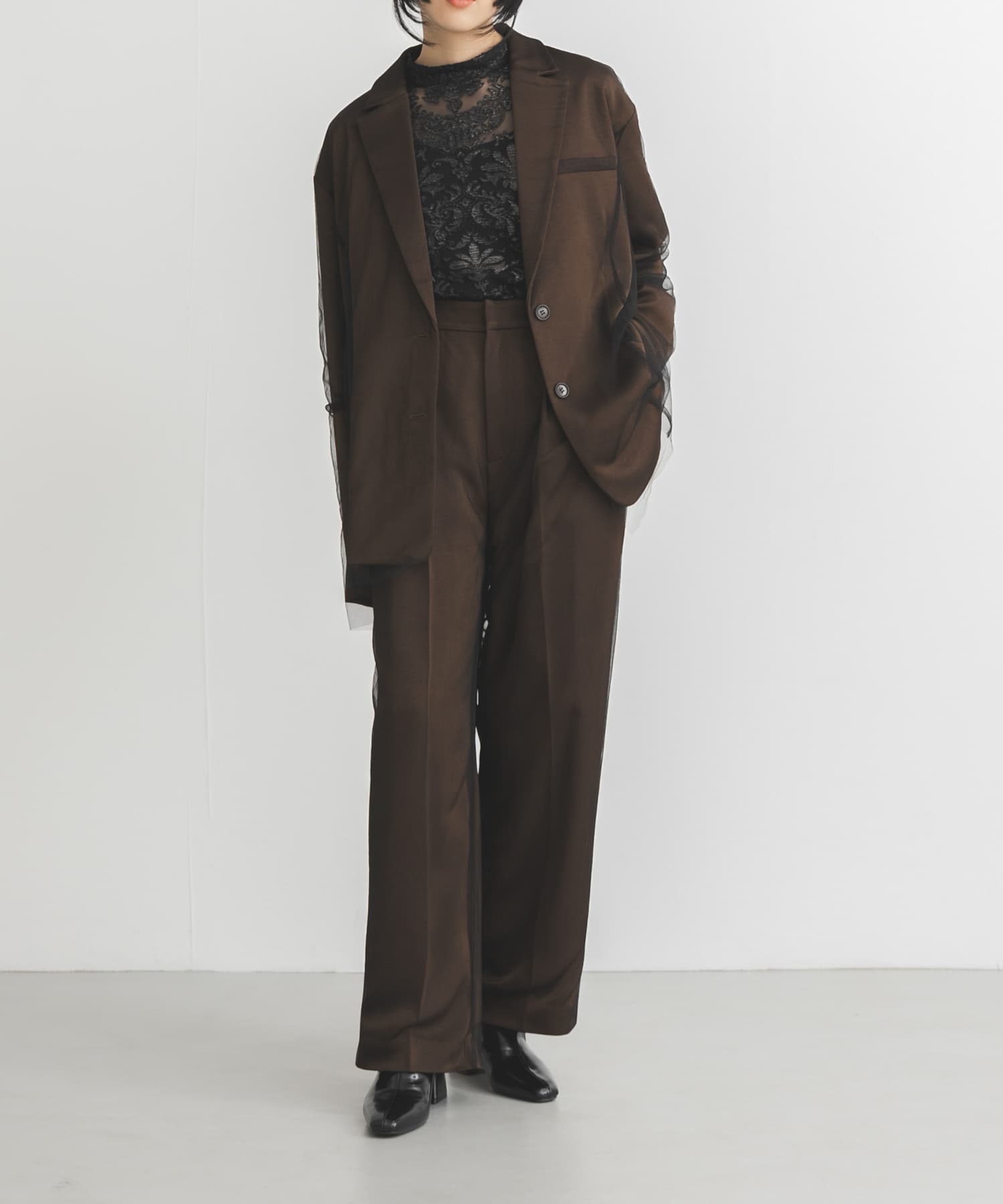 セミスクエアトゥパンプス BLACK 36