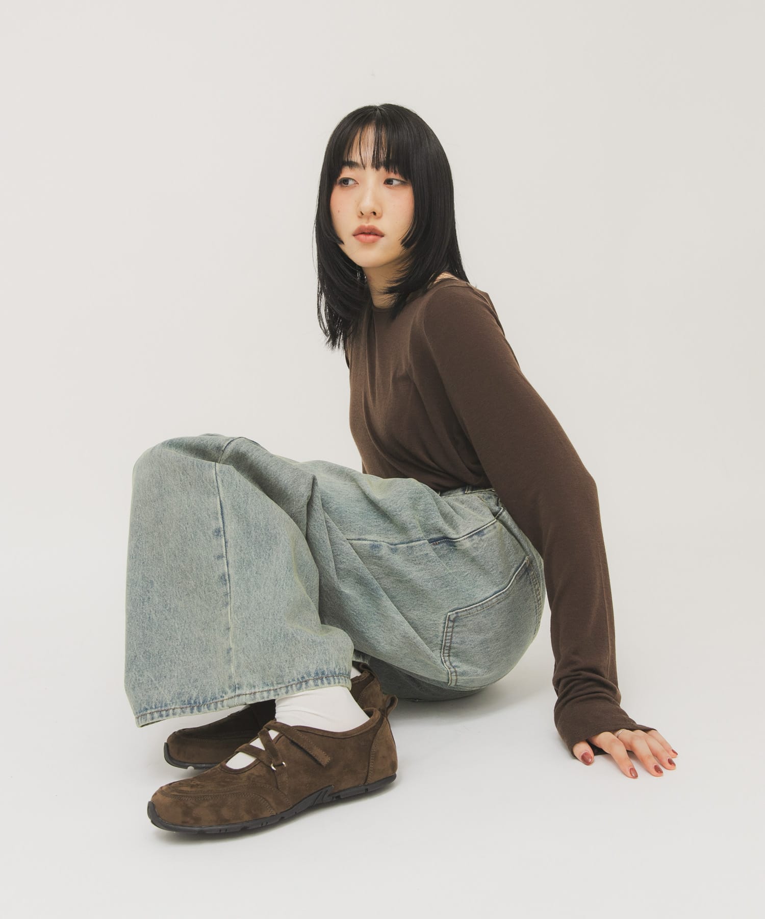 メリージェーンスニーカー BROWN 36