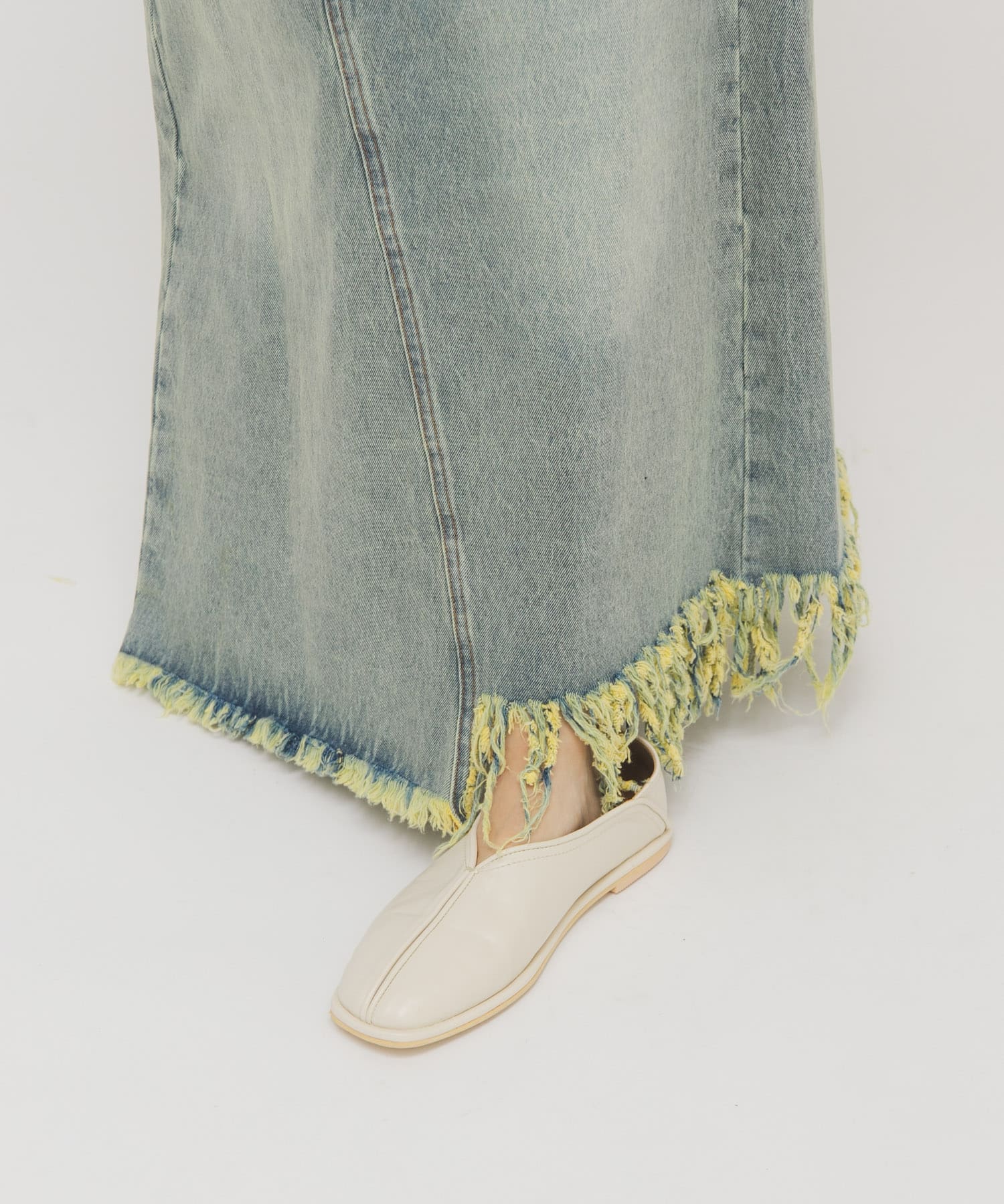 センターシームフラットシューズ IVORY 36