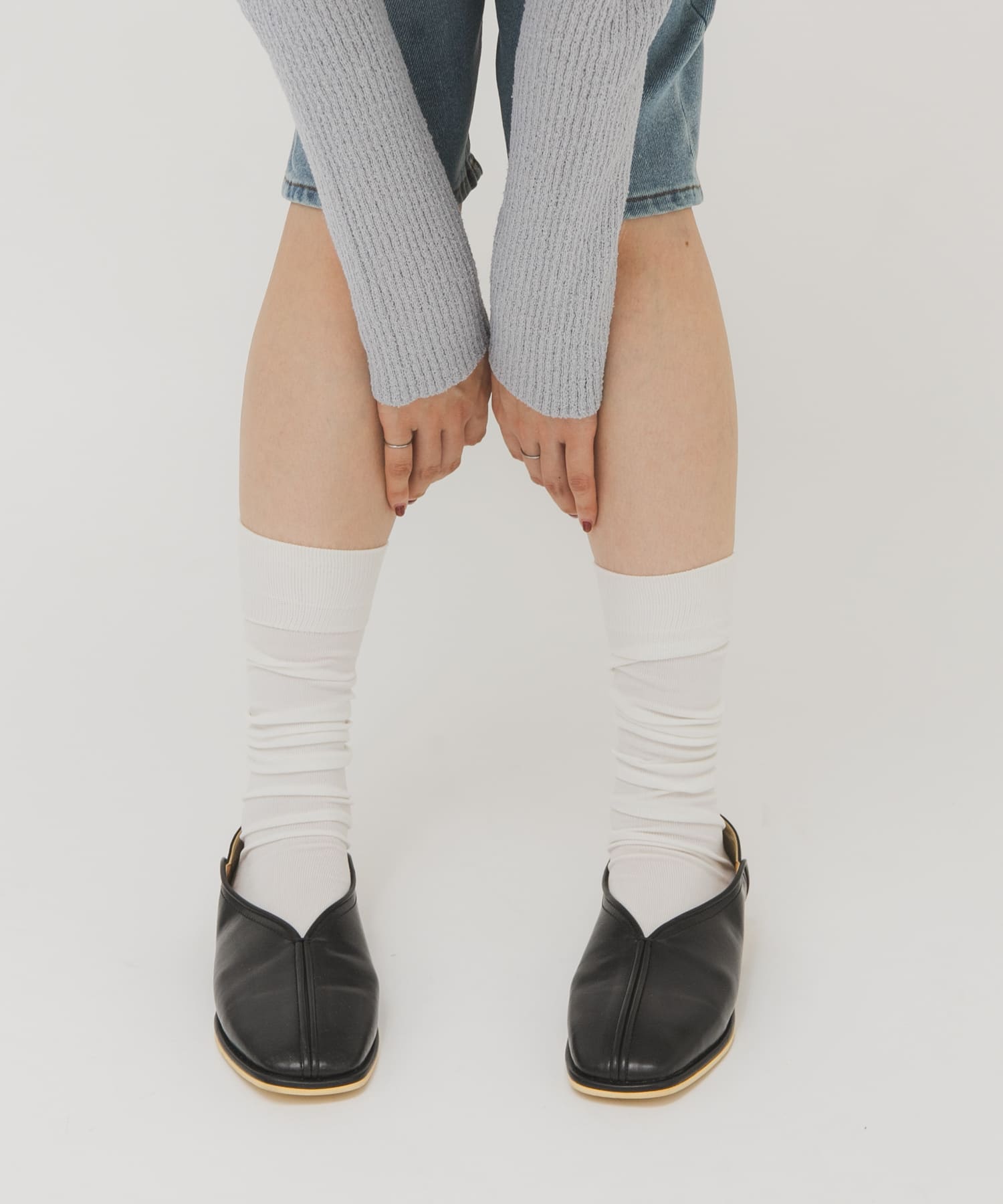 センターシームフラットシューズ BLACK 36