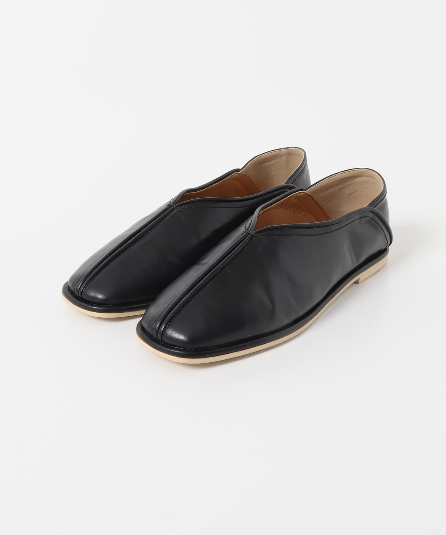 センターシームフラットシューズ BLACK 36