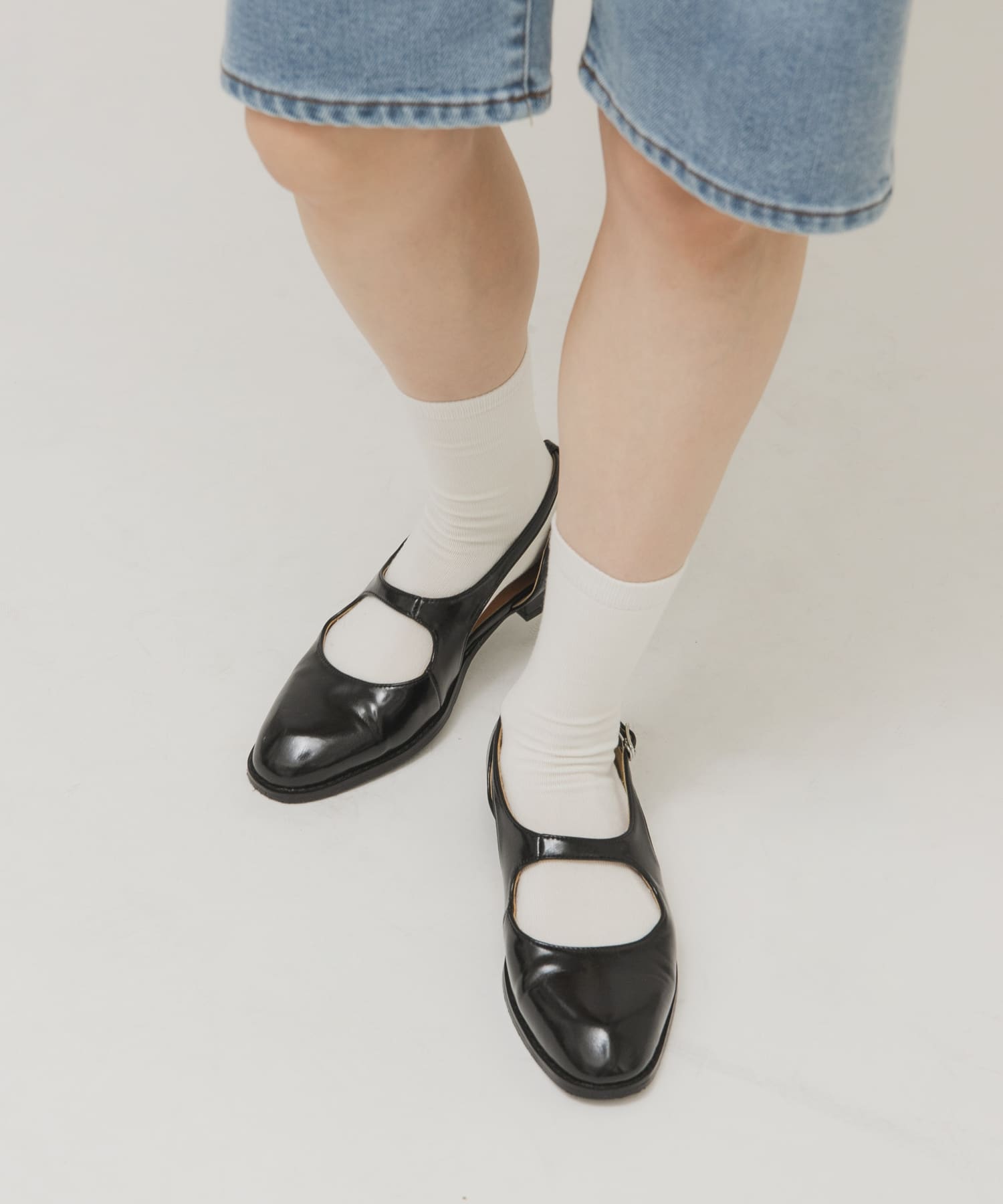 カットデザインメリージェーンローファー(36 BLACK): シューズ｜URBAN