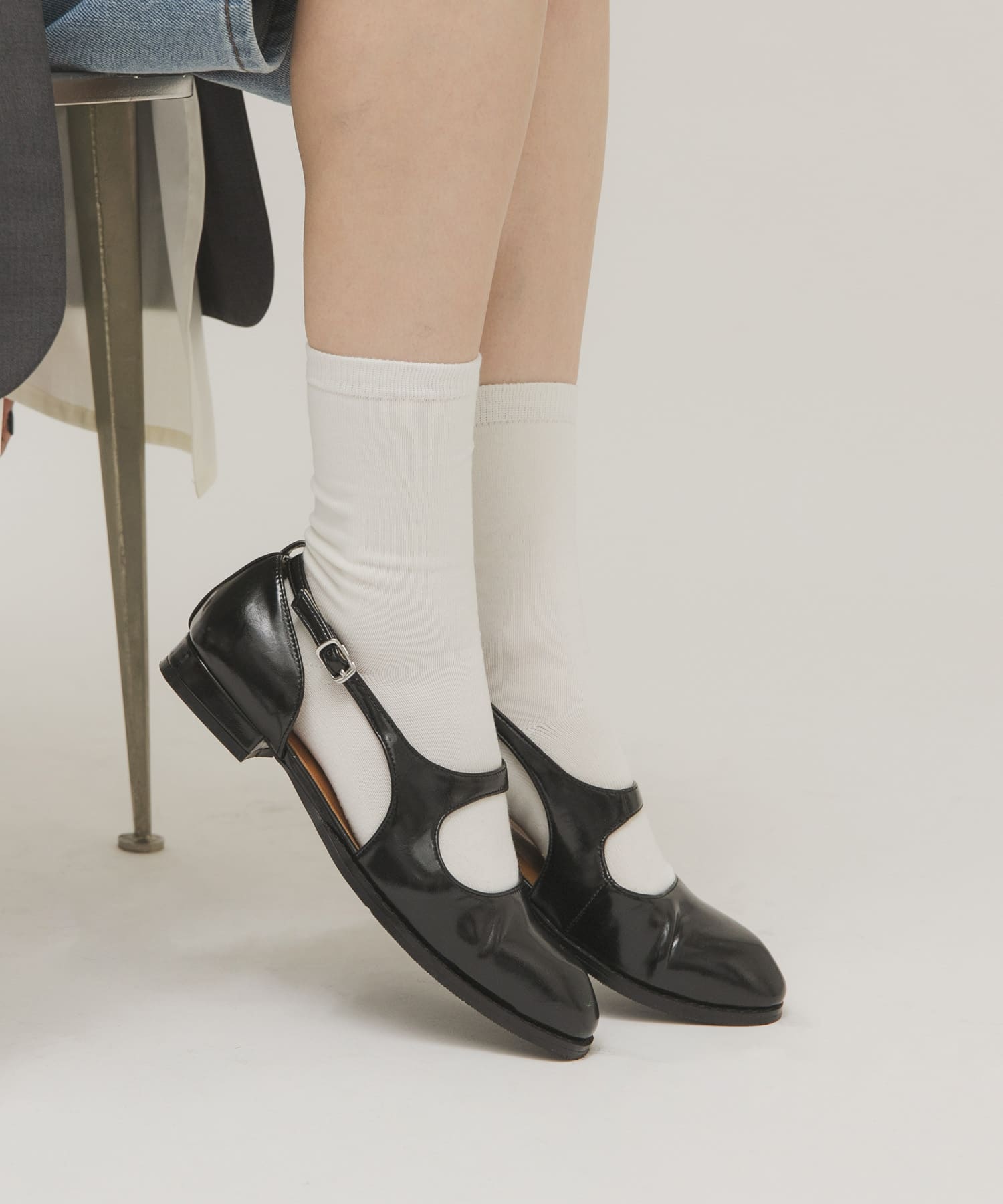 カットデザインメリージェーンローファー(36 BLACK): シューズ｜URBAN