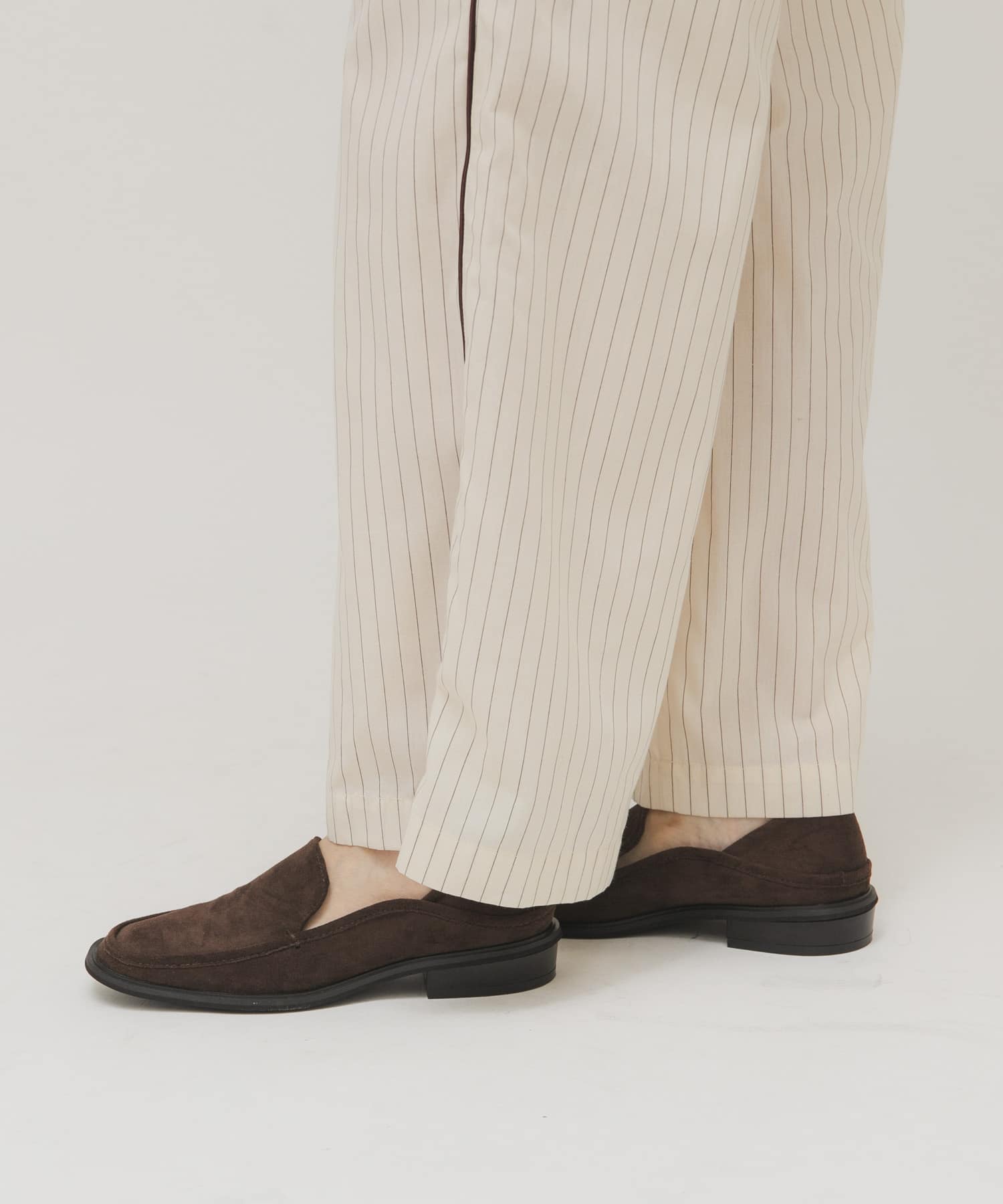 スクエアトゥスライドローファー D.BROWN 36