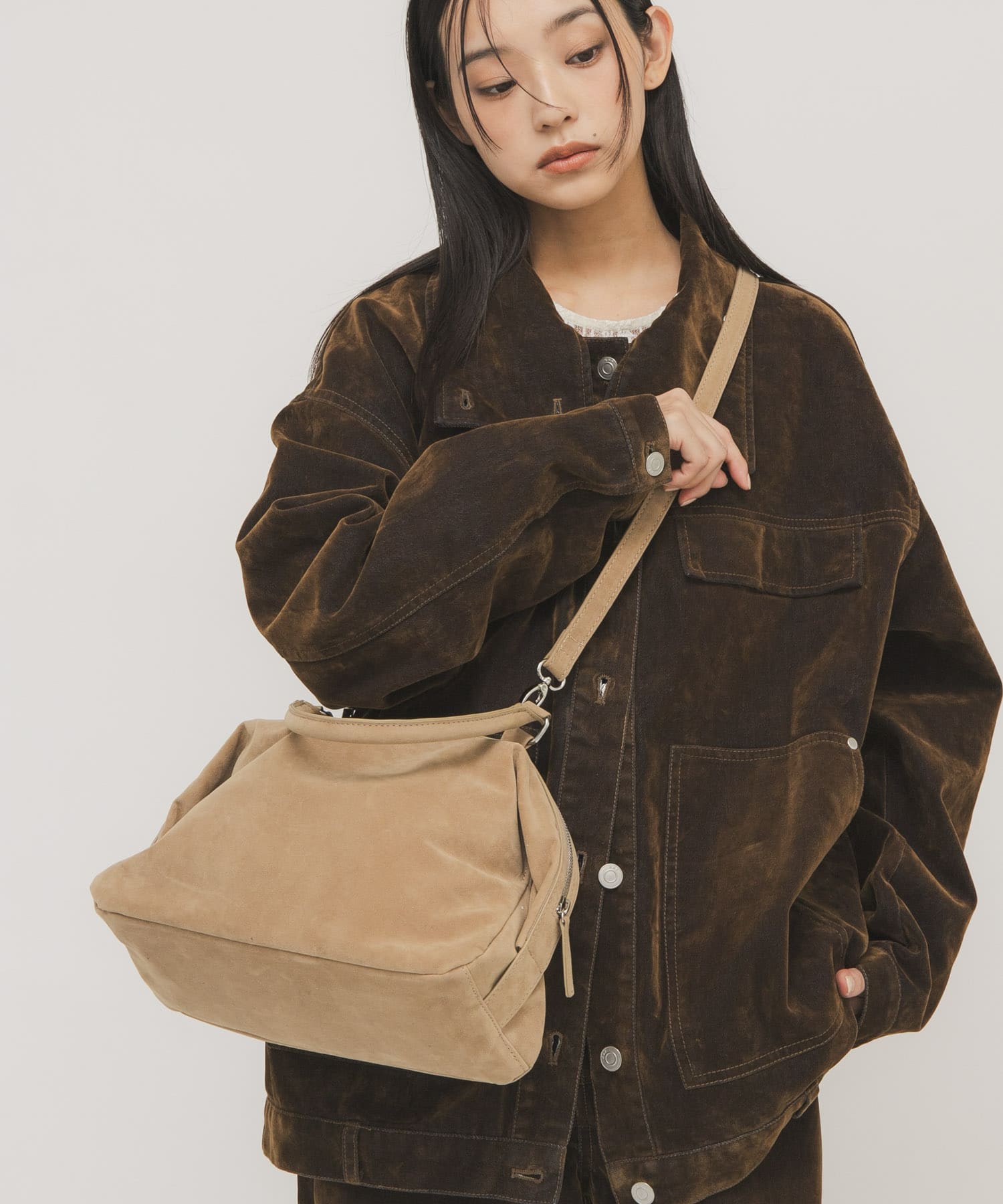 ドロップファスナーデザインボストンBAG(One BEIGE): バッグ｜URBAN