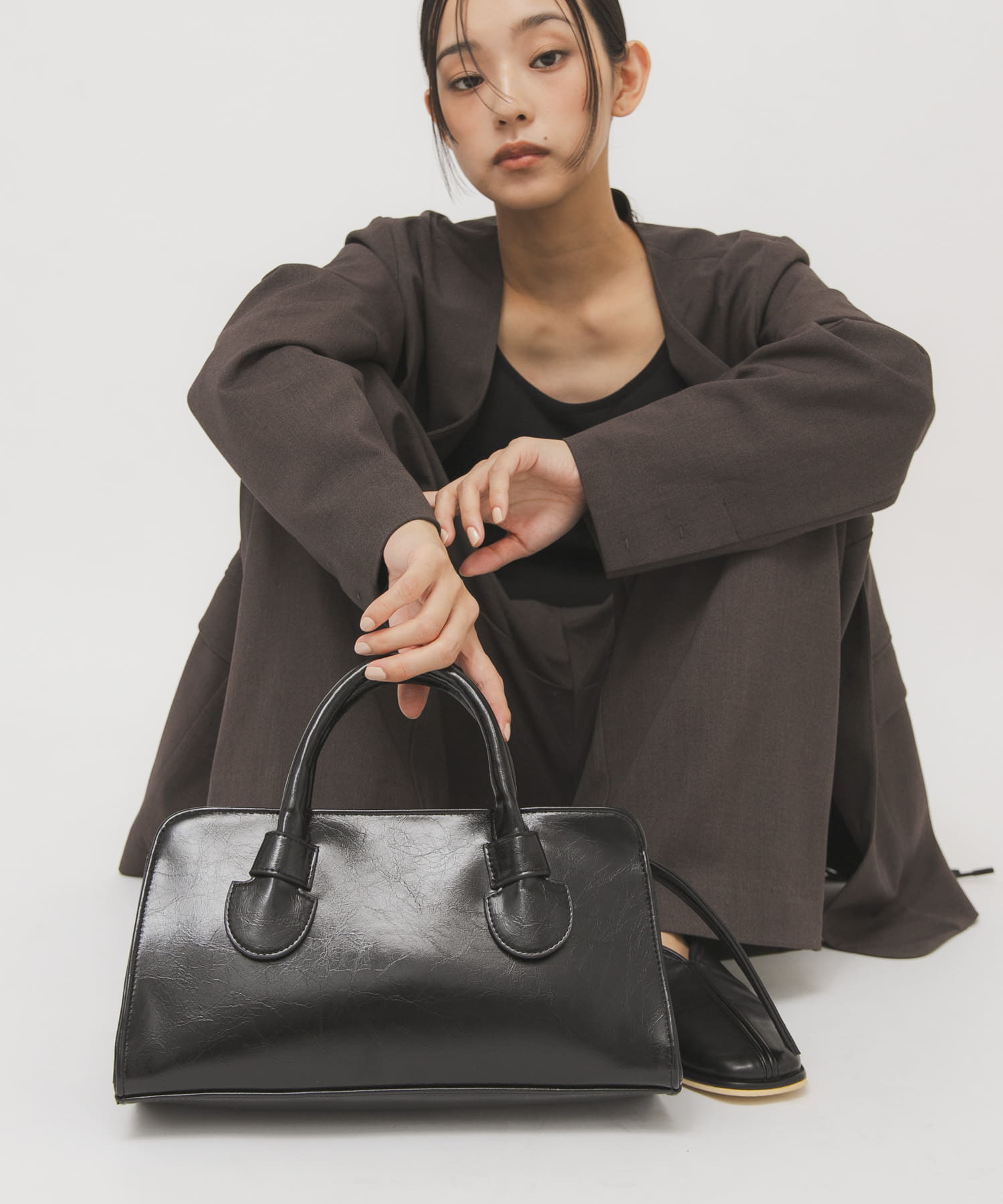 ワイドデザインボストンBAG BLACK One