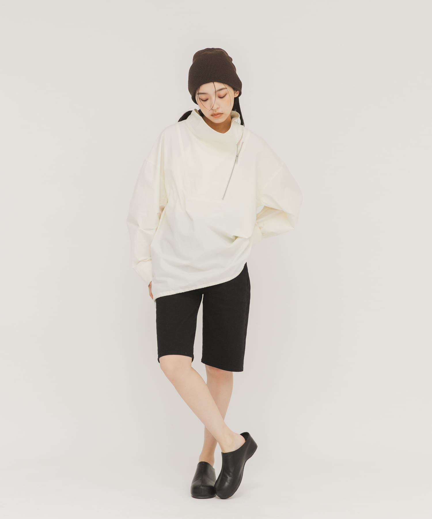 リブニットビーニー BROWN One