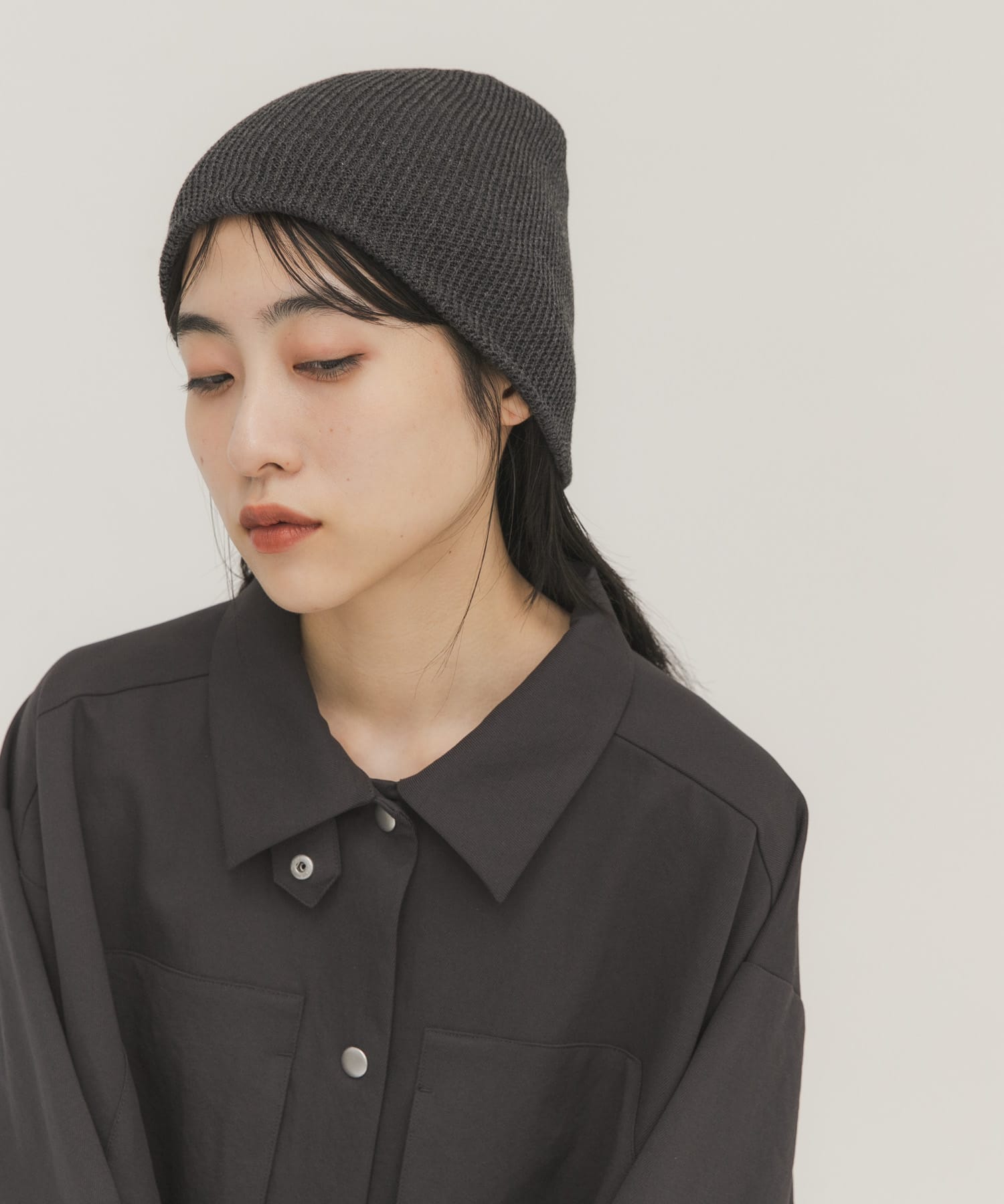 リブニットビーニー GRAY One