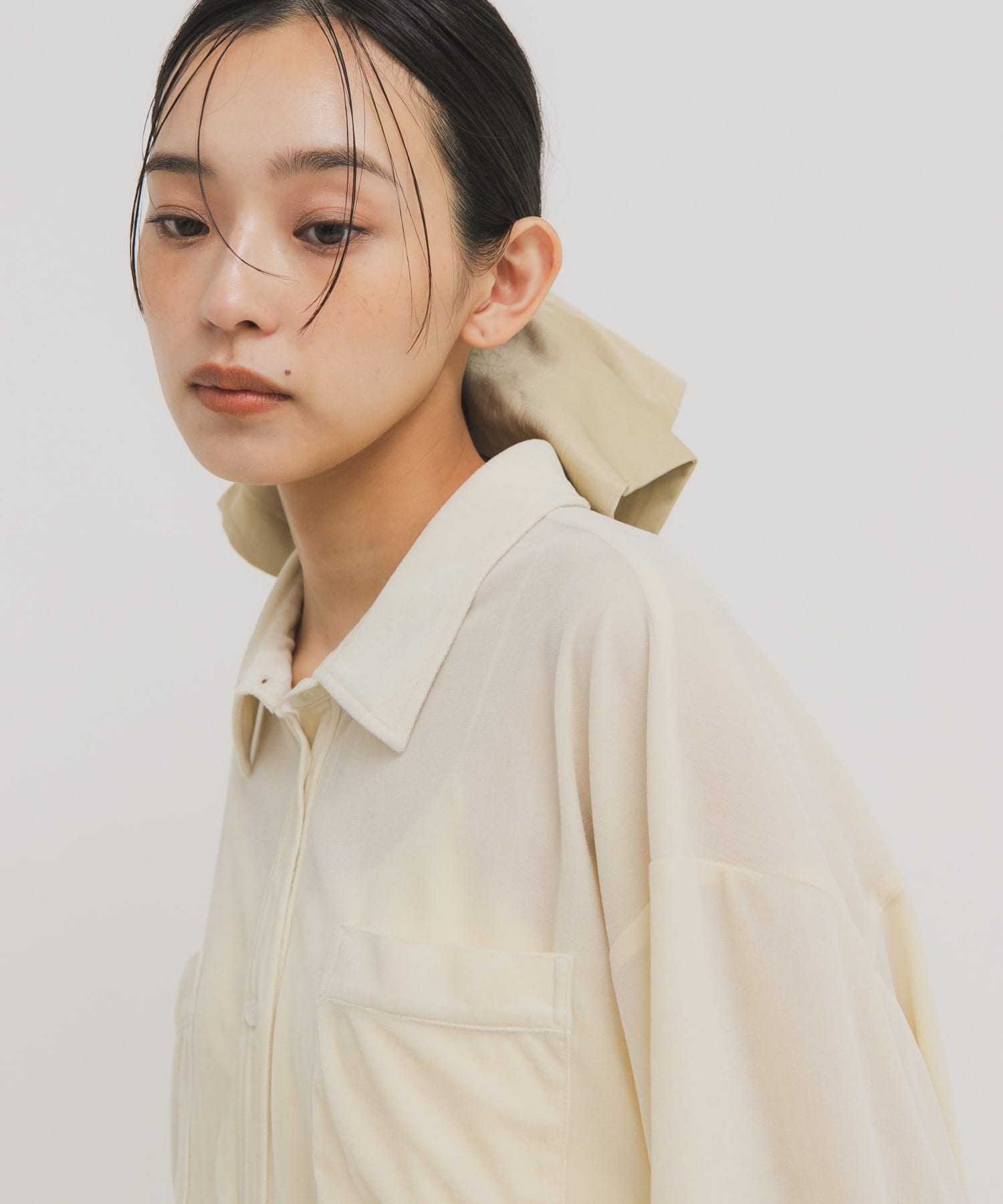 サテンシュシュ(特大) BEIGE One