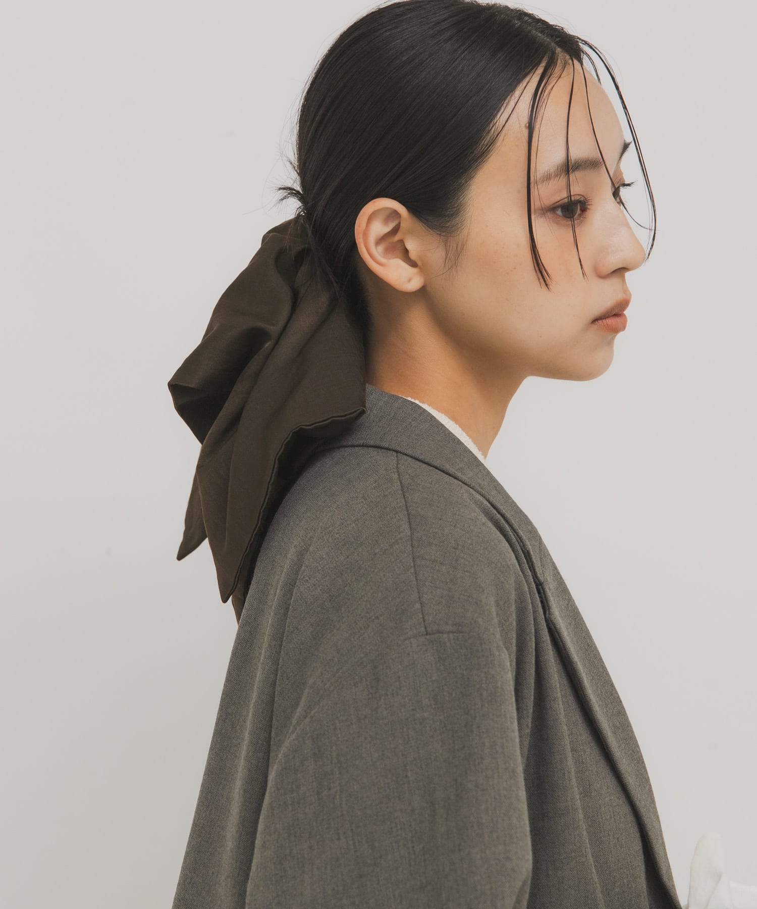 サテンシュシュ(特大) D.KHAKI One