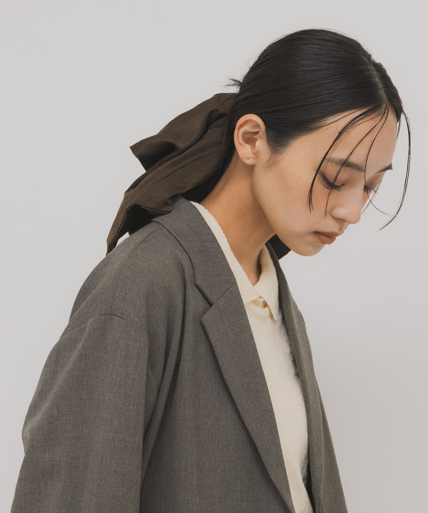 サテンシュシュ(特大) D.KHAKI One