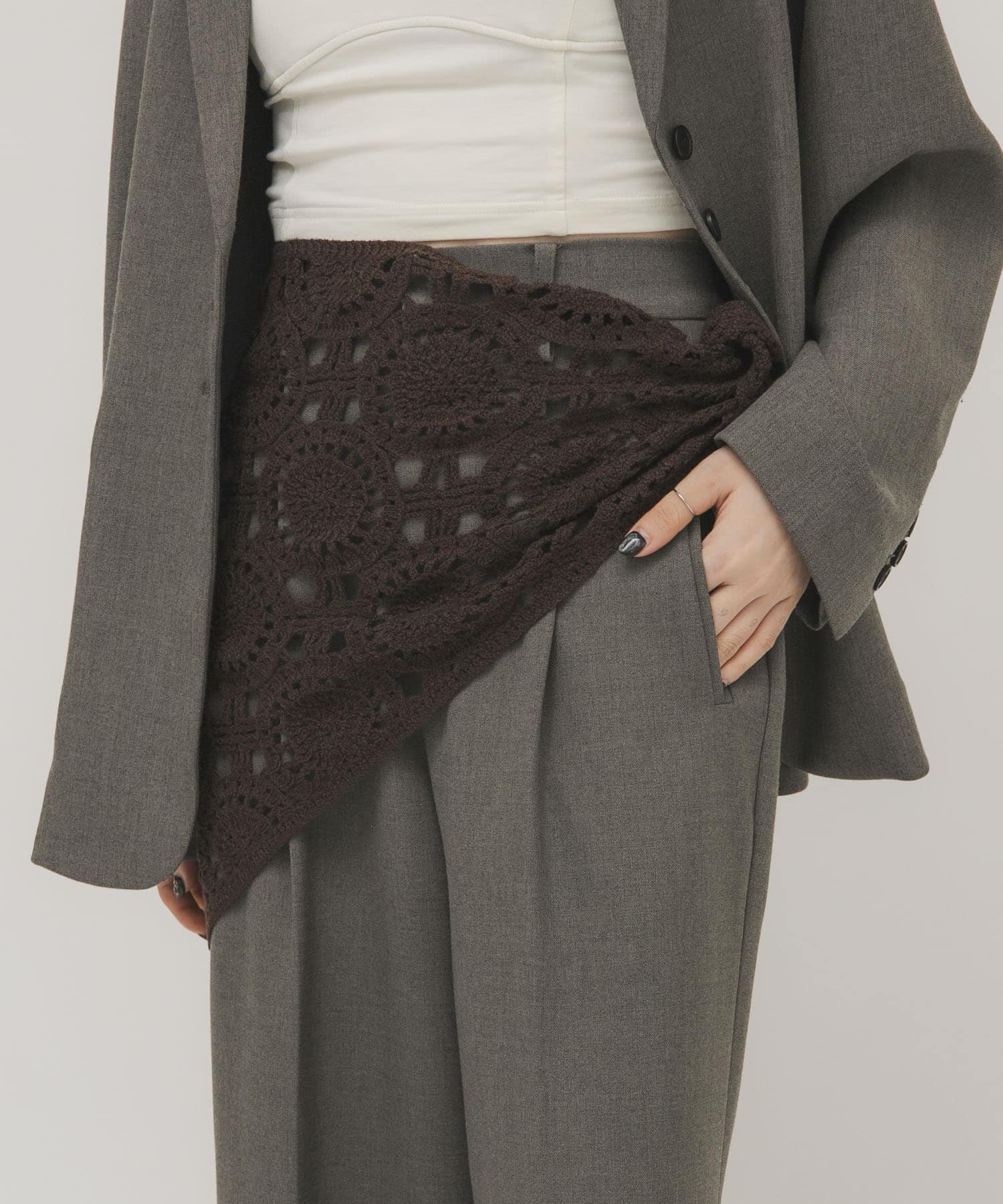 トライアングルクロシェスカーフ