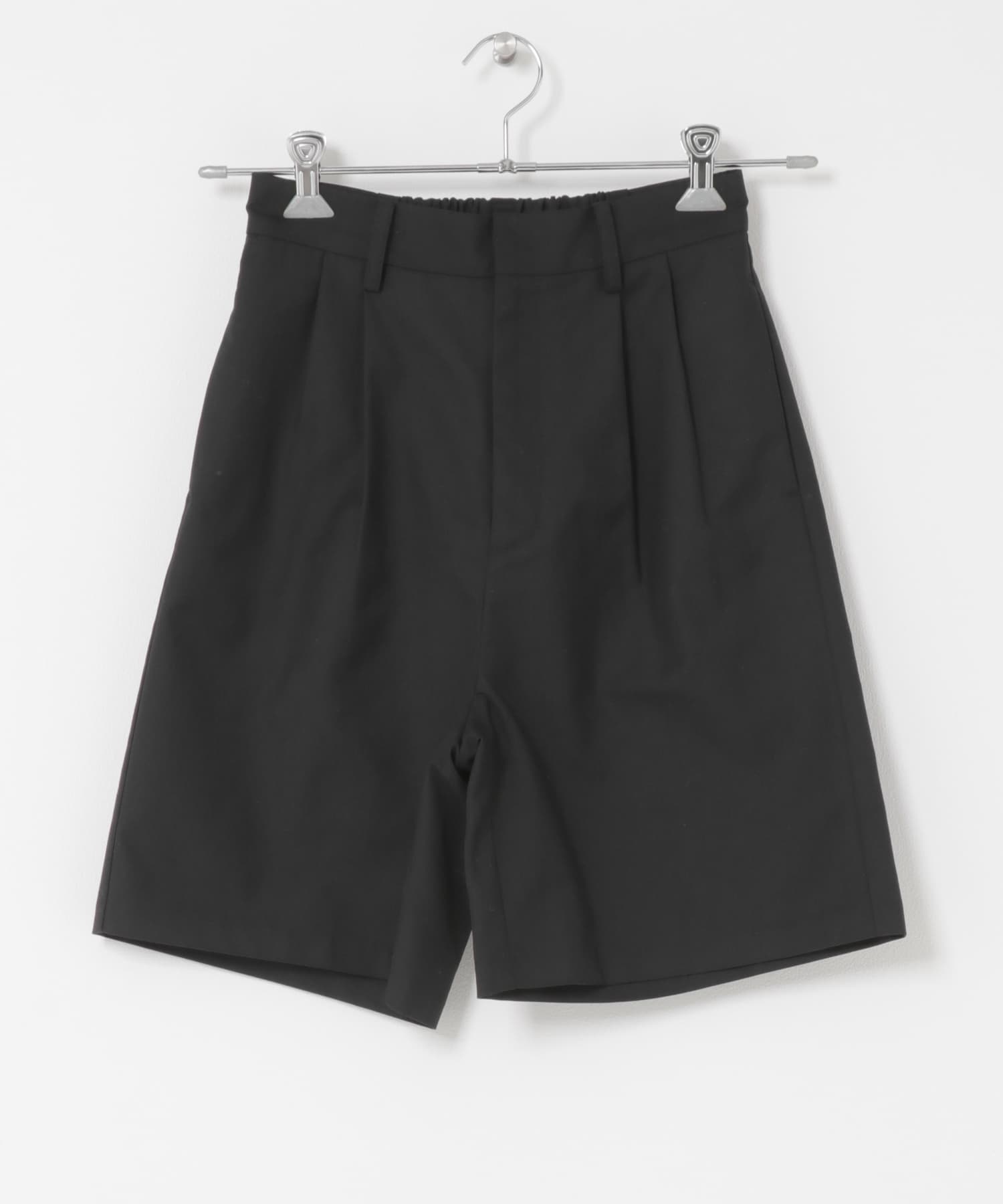 ダブルタックショートパンツ BLACK One