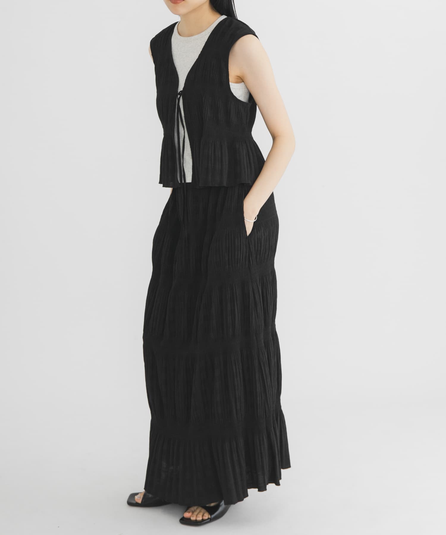 マジョリカプリーツベストSETスカート