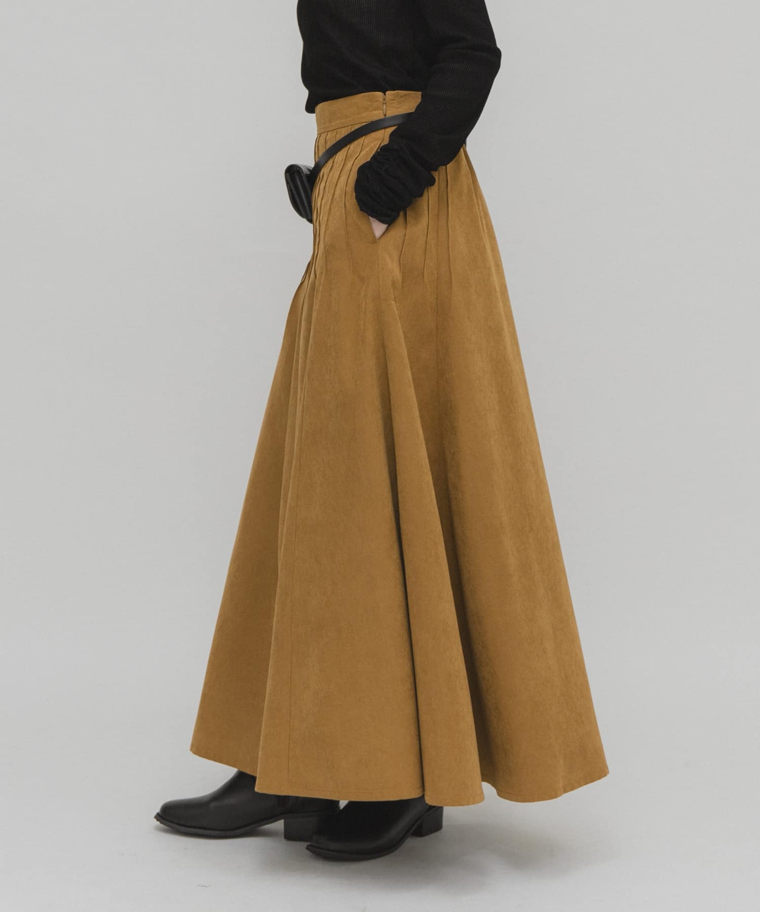 ピンタックフレアスカート