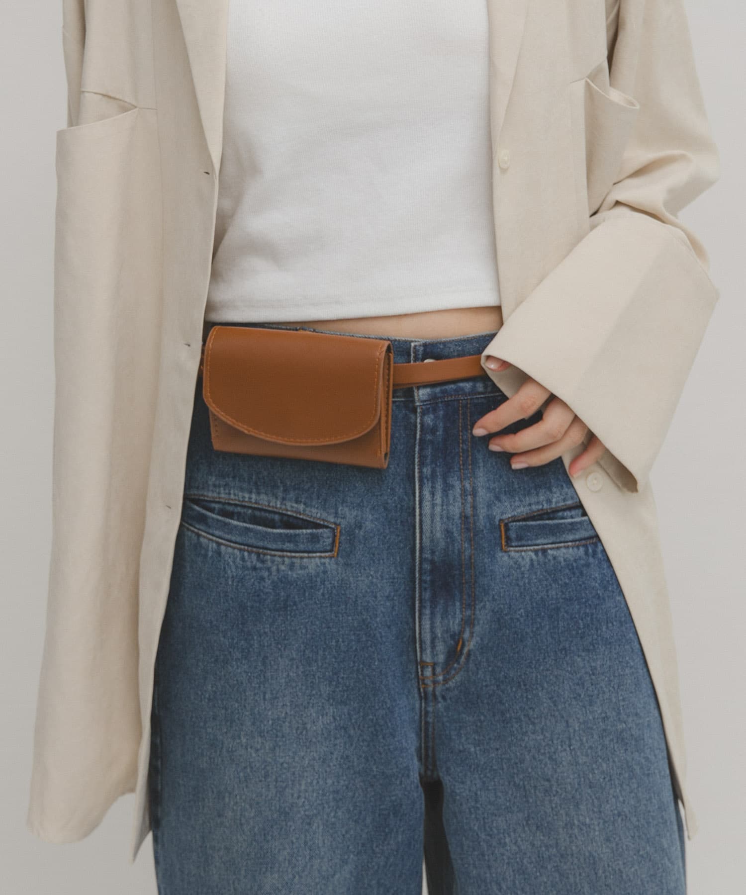 ポーチ付きベルト BROWN One