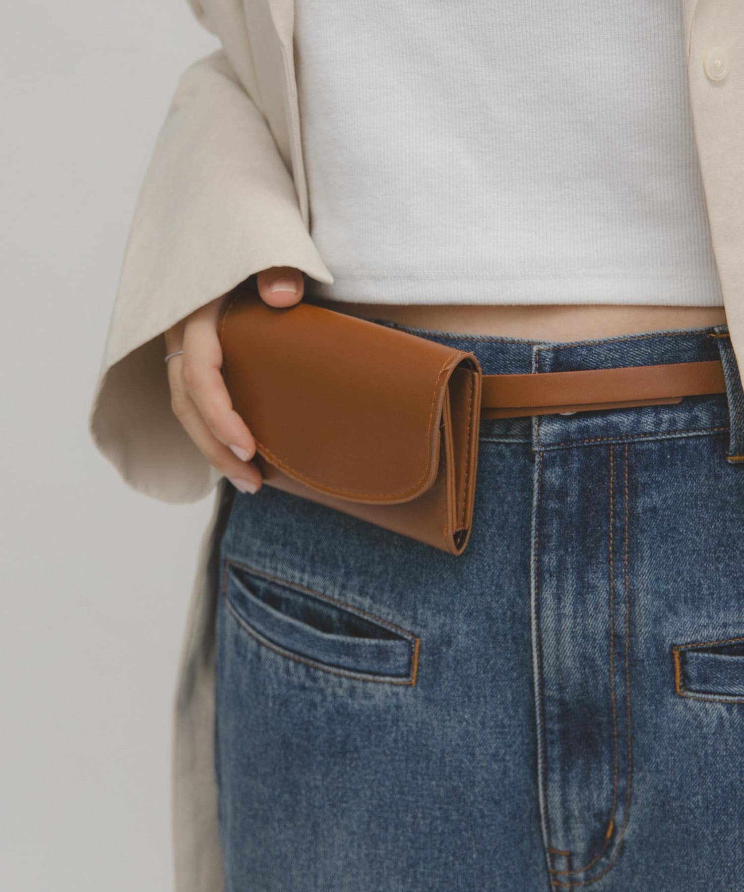 ポーチ付きベルト BROWN One