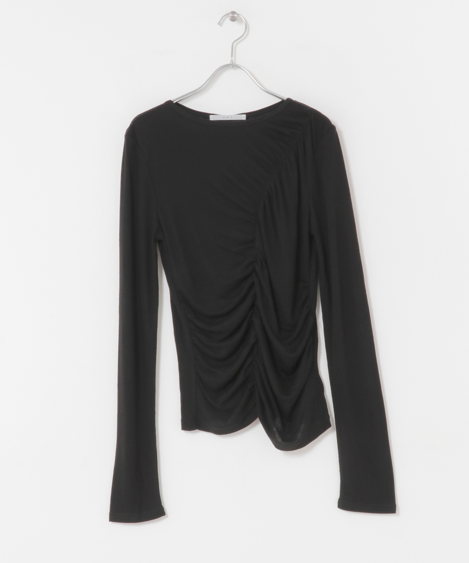 アシメドレープTEE BLACK One