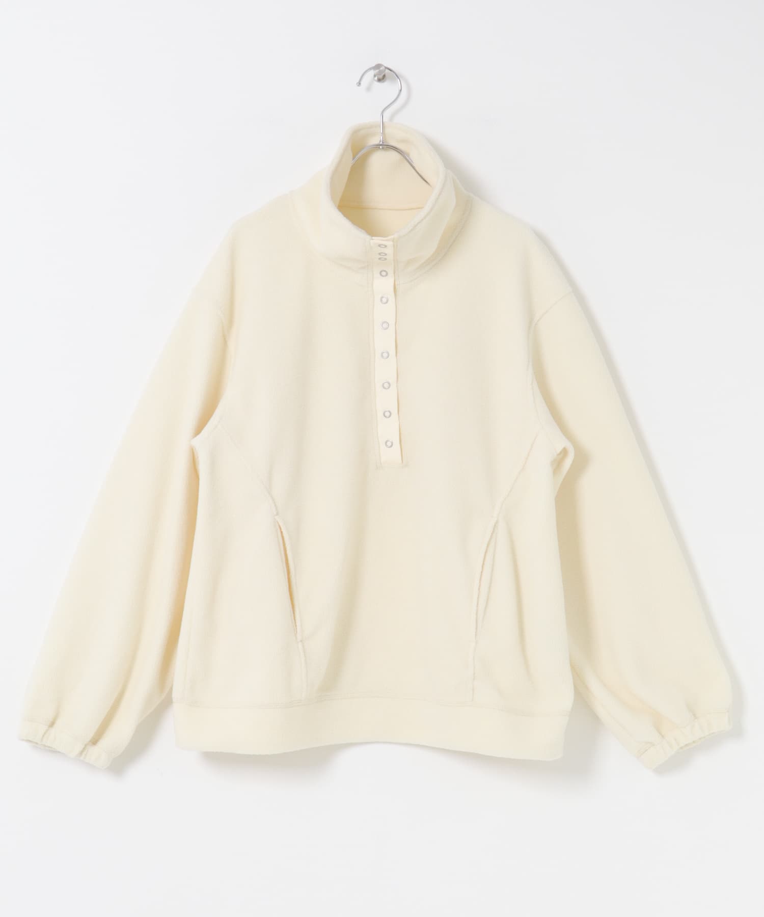 ハーフスナップフリースプルオーバー IVORY One
