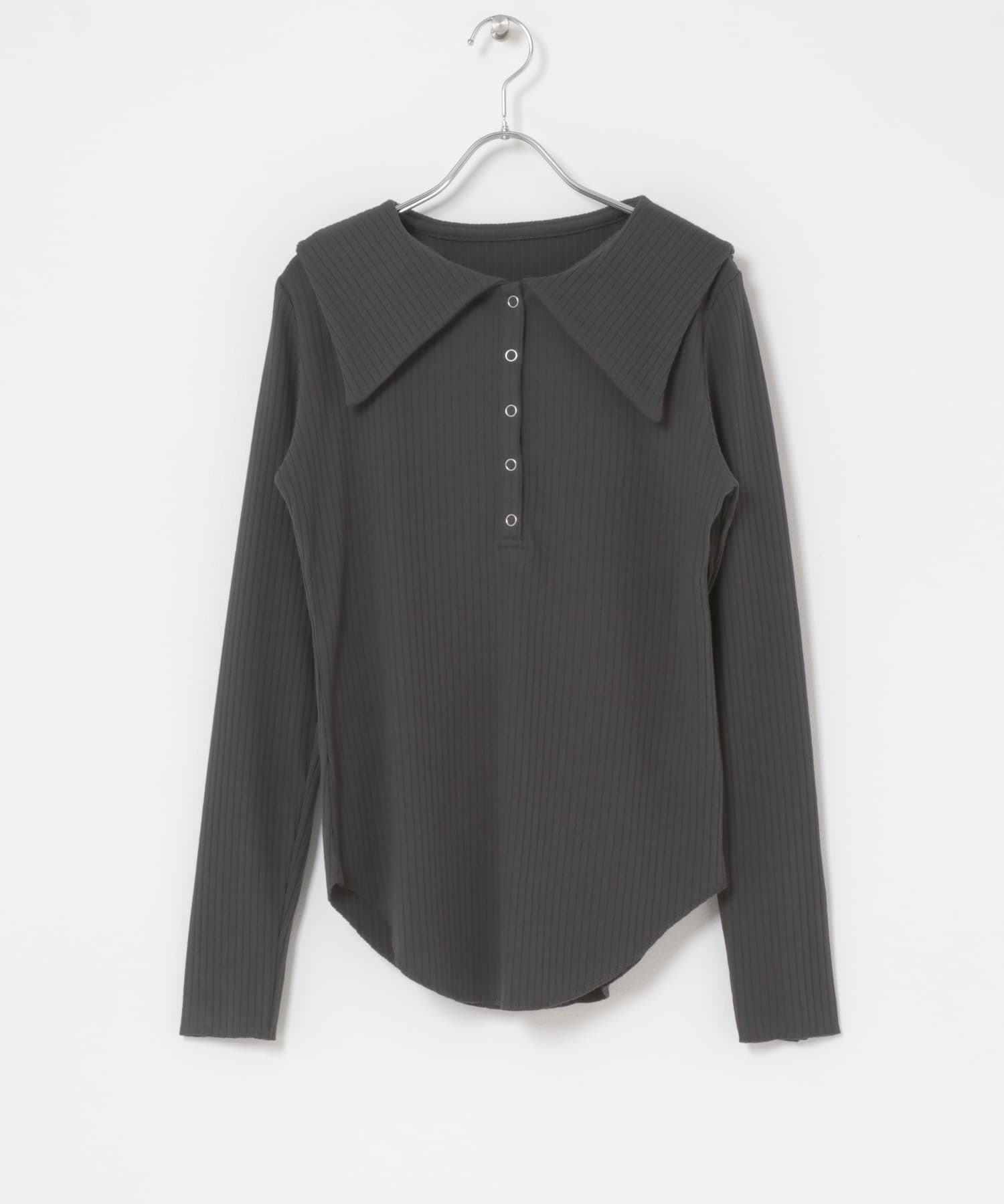 セーラーカラーリブカットソー CHARCOAL One