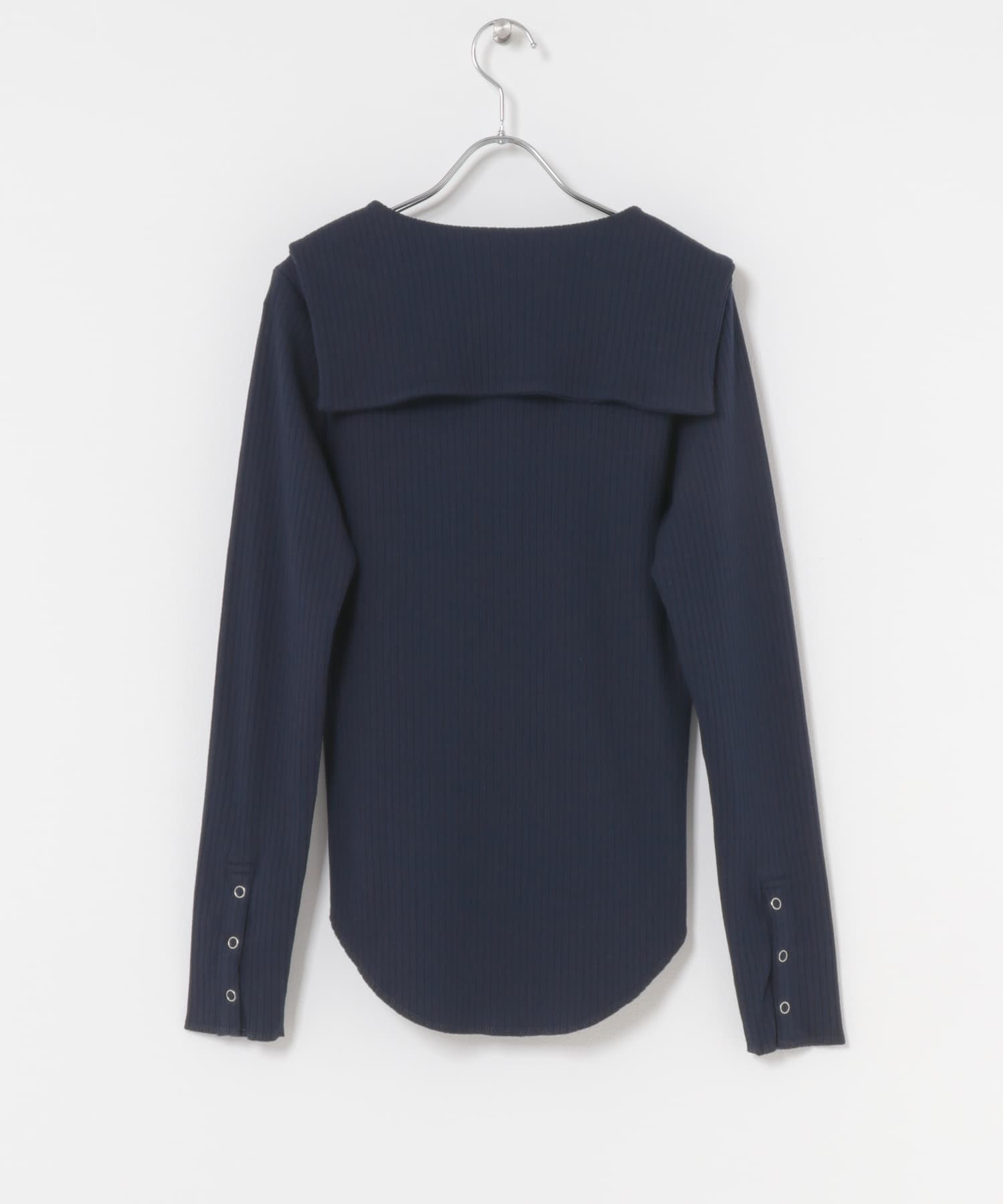 セーラーカラーリブカットソー NAVY One