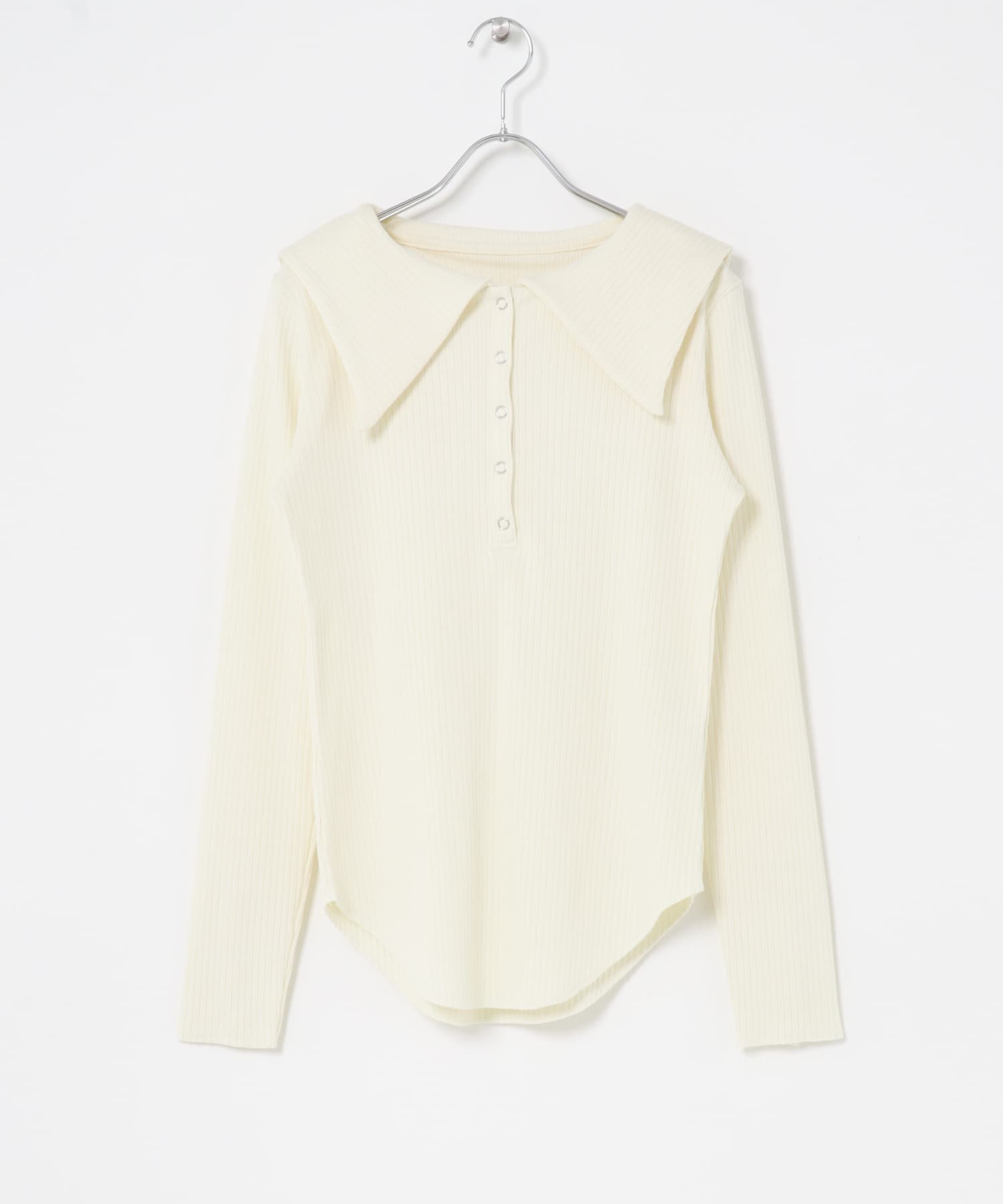 セーラーカラーリブカットソー IVORY One