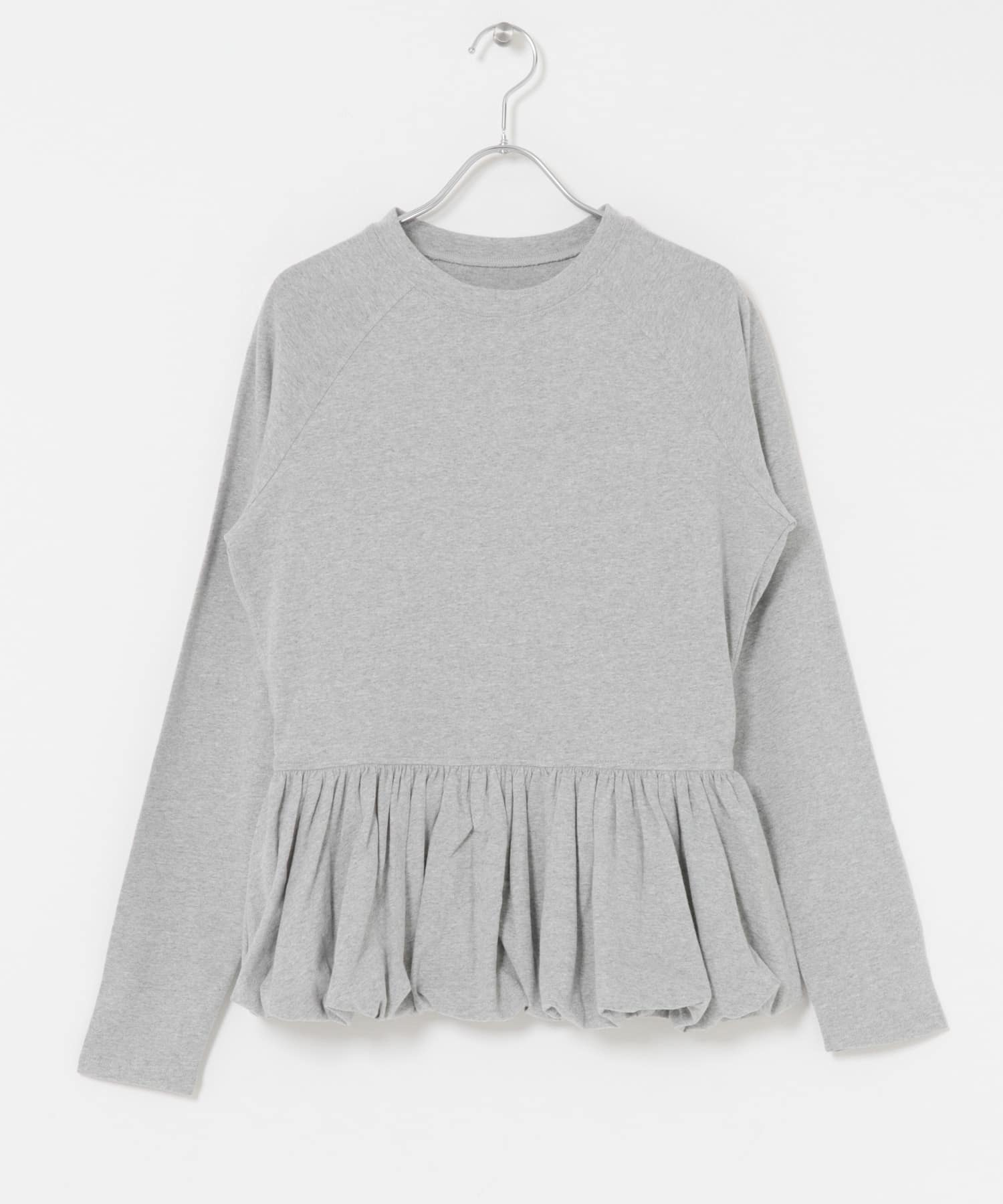 ピーチスキンバブルヘムトップス TOP GRAY One