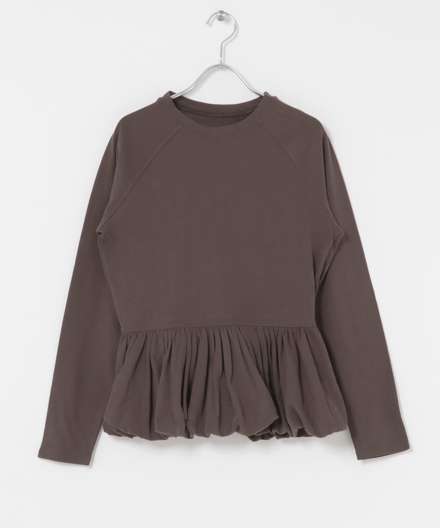 ピーチスキンバブルヘムトップス BROWN One