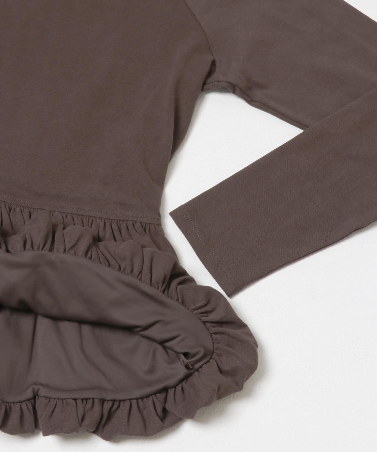 ピーチスキンバブルヘムトップス BROWN One