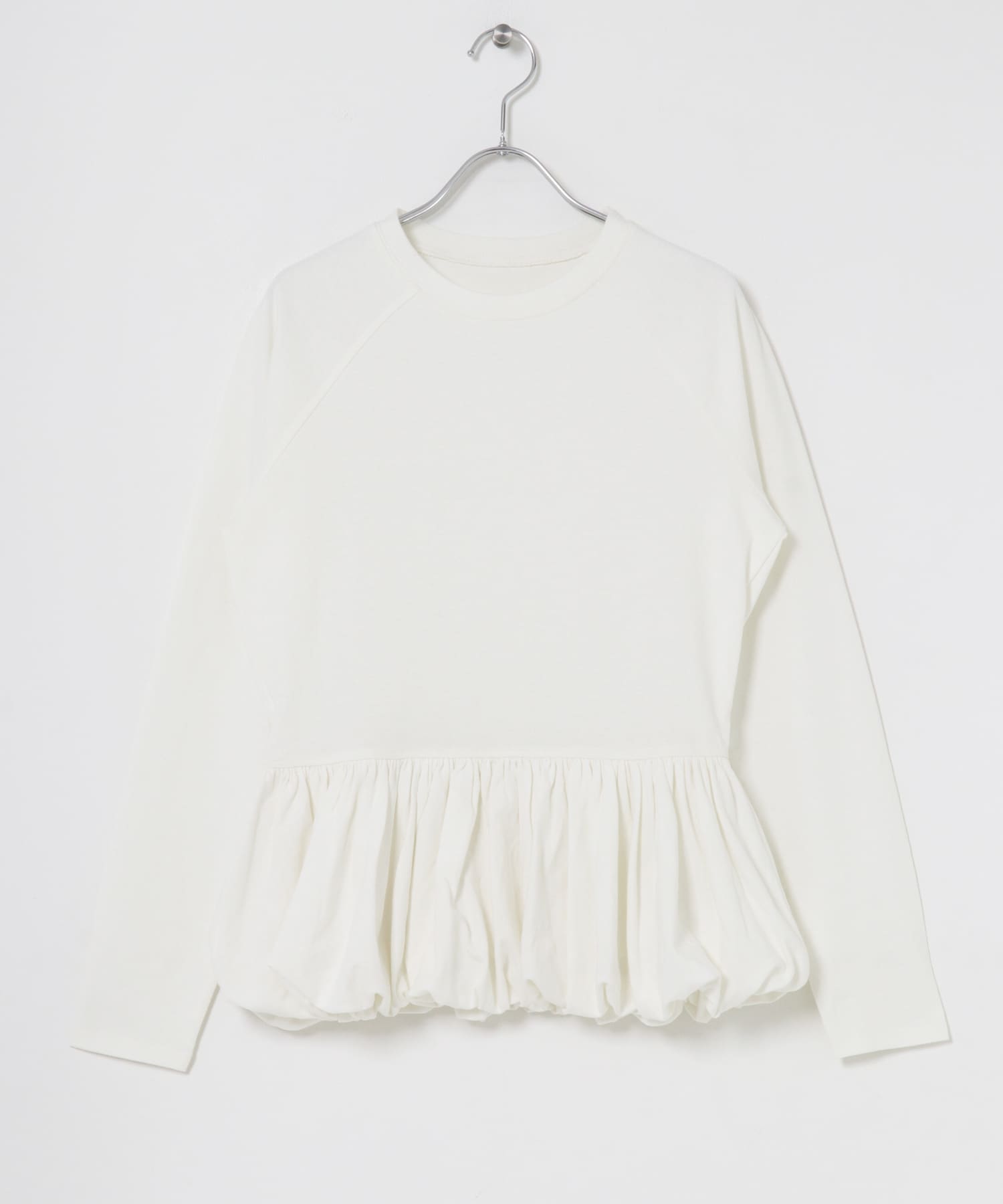 ピーチスキンバブルヘムトップス OFF One