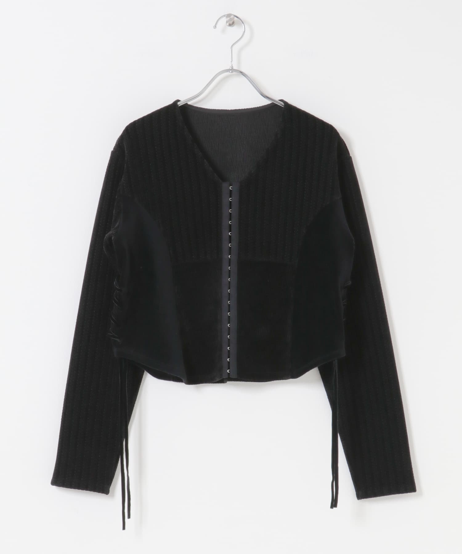 モールジャガードカーディガン BLACK One