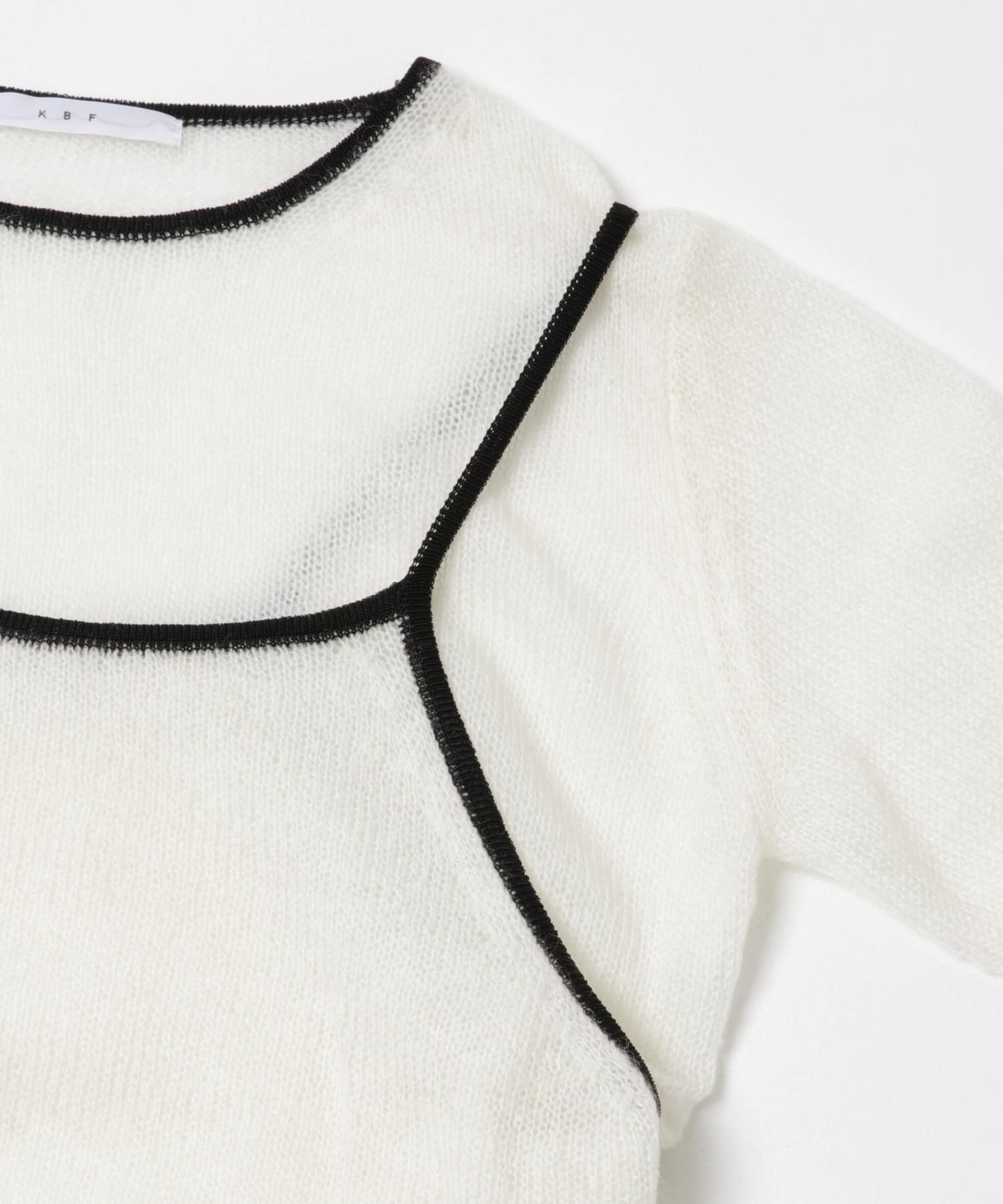 バイカラーキャミレイヤードニット WHITE×BLK One