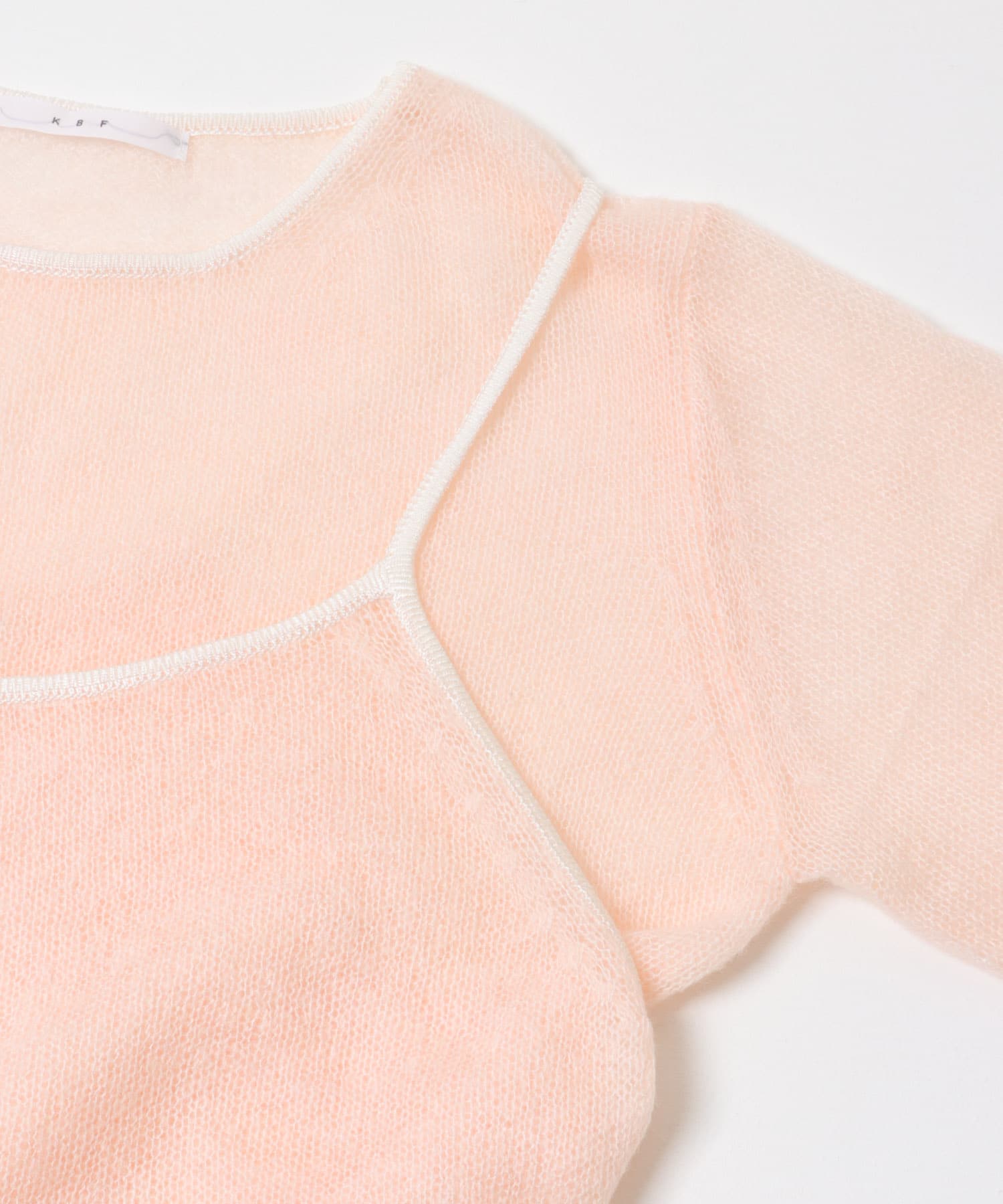 バイカラーキャミレイヤードニット PINK×WHT One