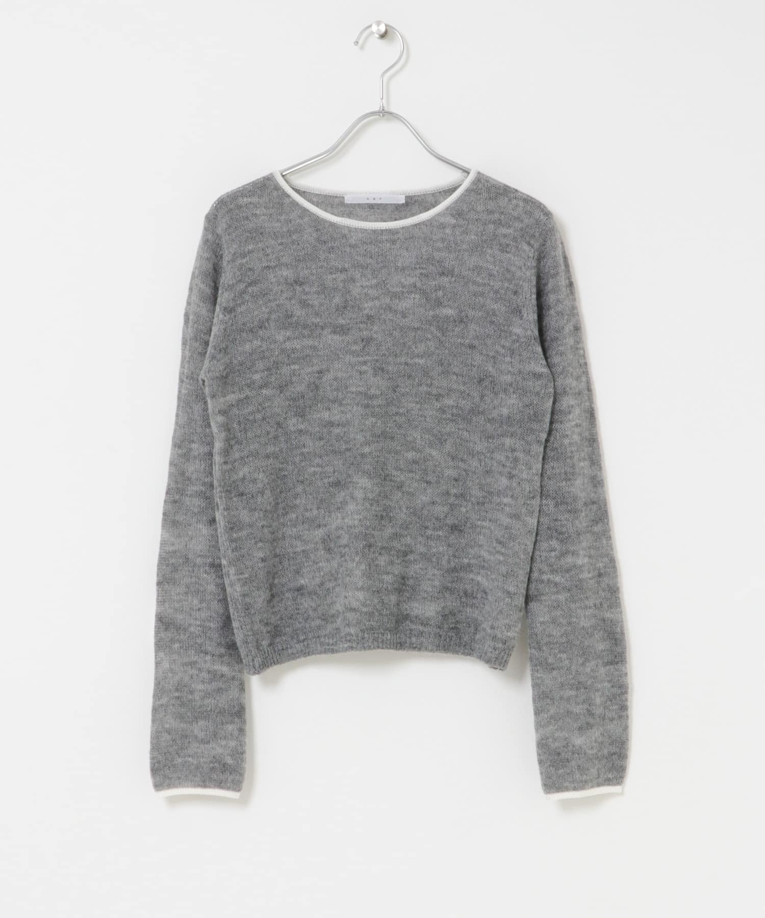 バイカラーキャミレイヤードニット GRAY×WHT One