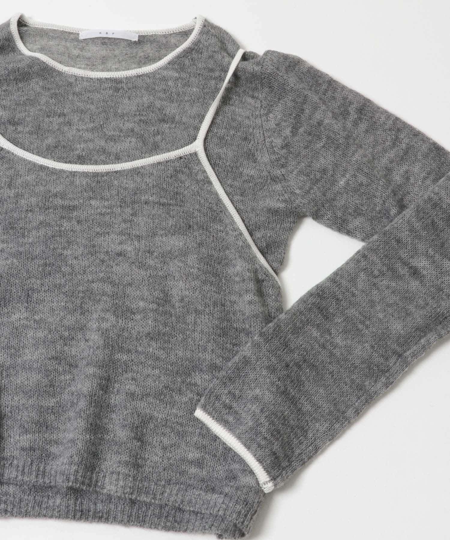 バイカラーキャミレイヤードニット GRAY×WHT One