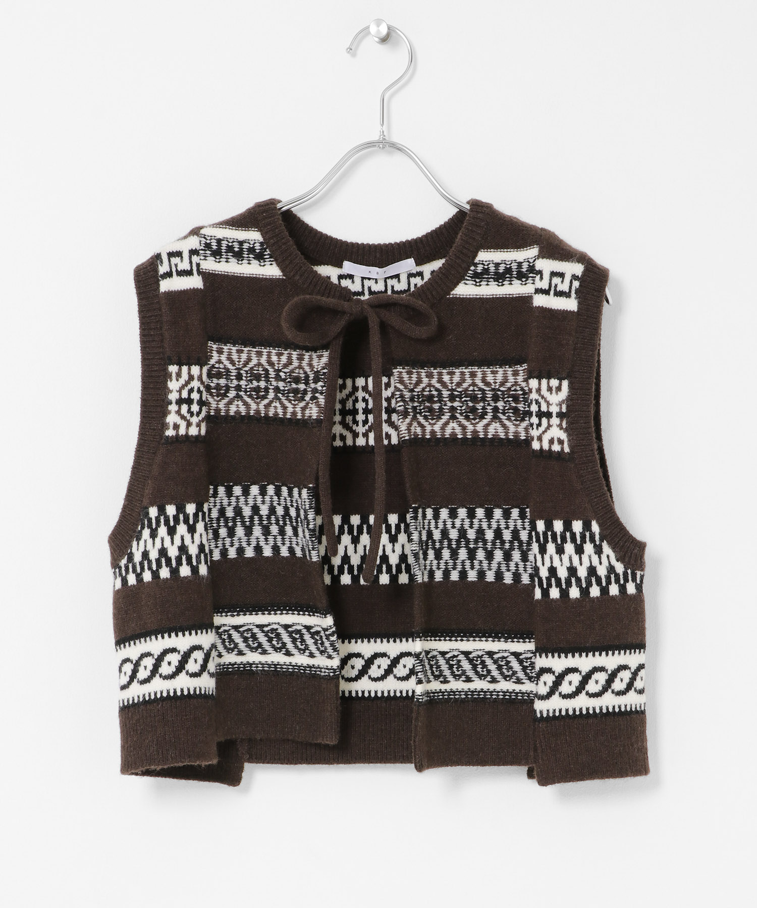 ジャガードリメイクベスト BROWN One