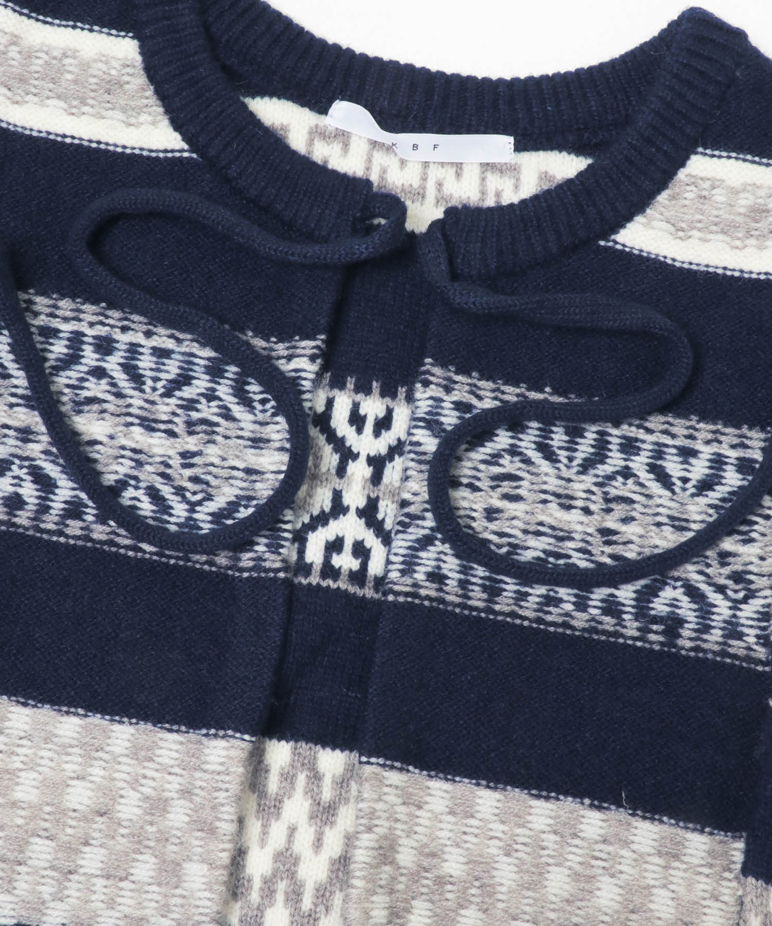 ジャガードリメイクベスト NAVY One