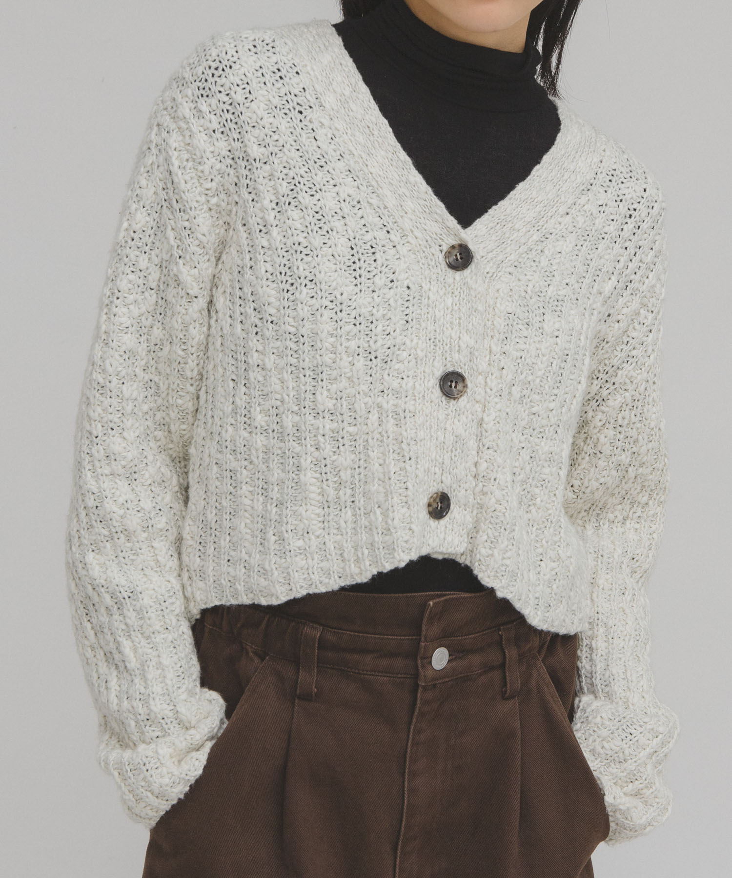 スラブMIXショートカーディガン