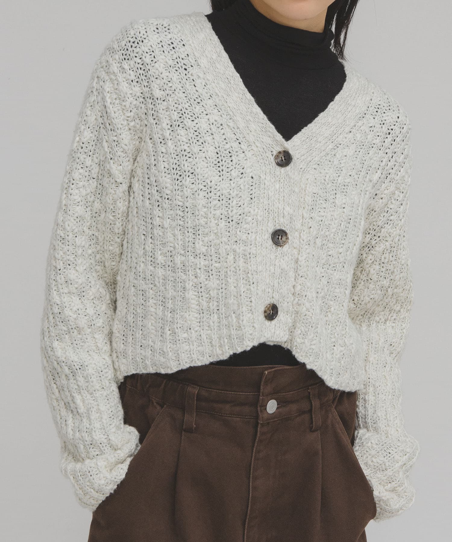 スラブMIXショートカーディガン