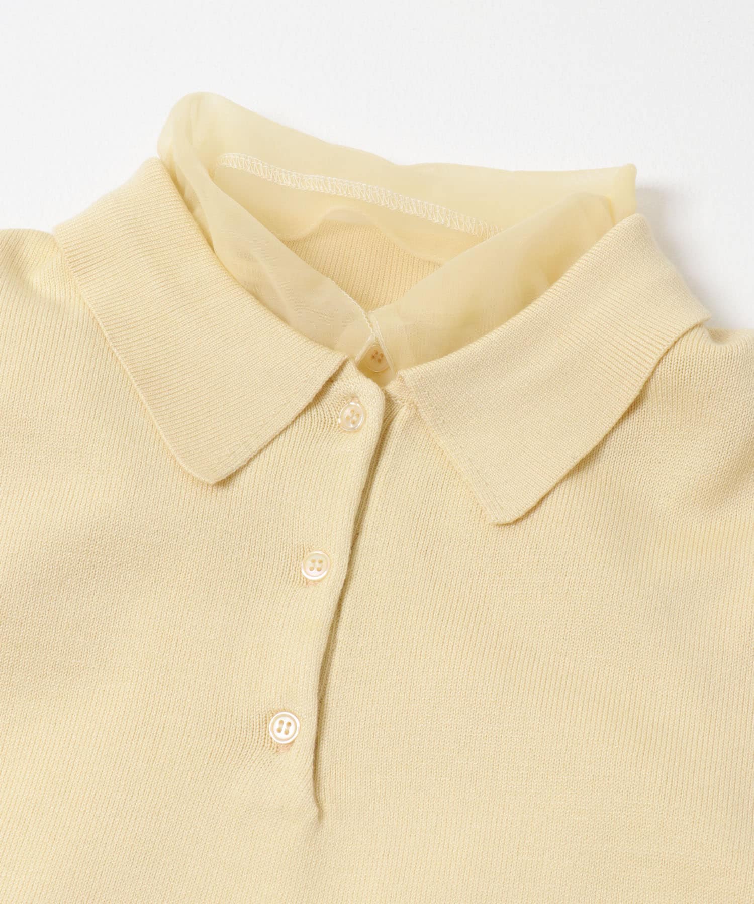 チュールレイヤードニットシャツ IVORY One