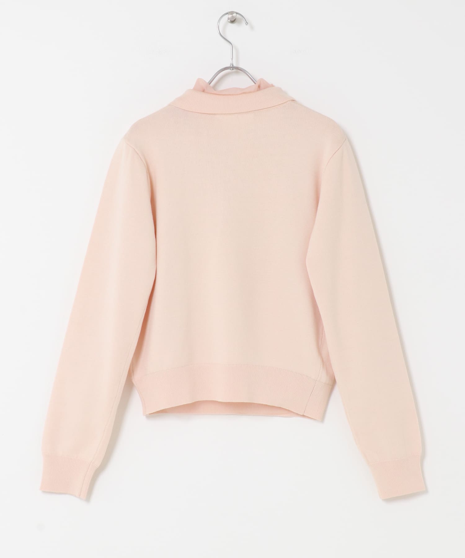 チュールレイヤードニットシャツ PINK One