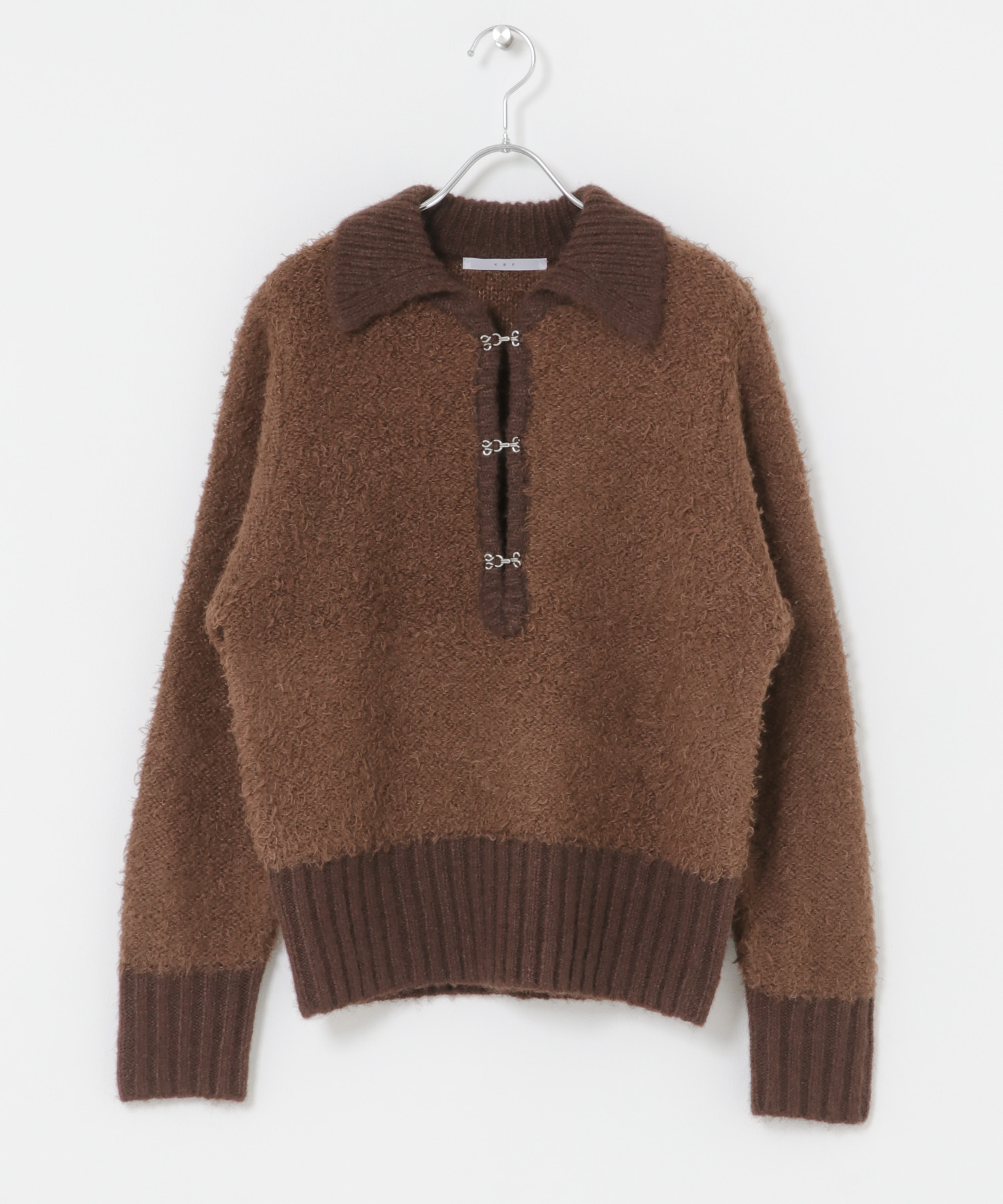 フロントホックベアーニット BROWN One