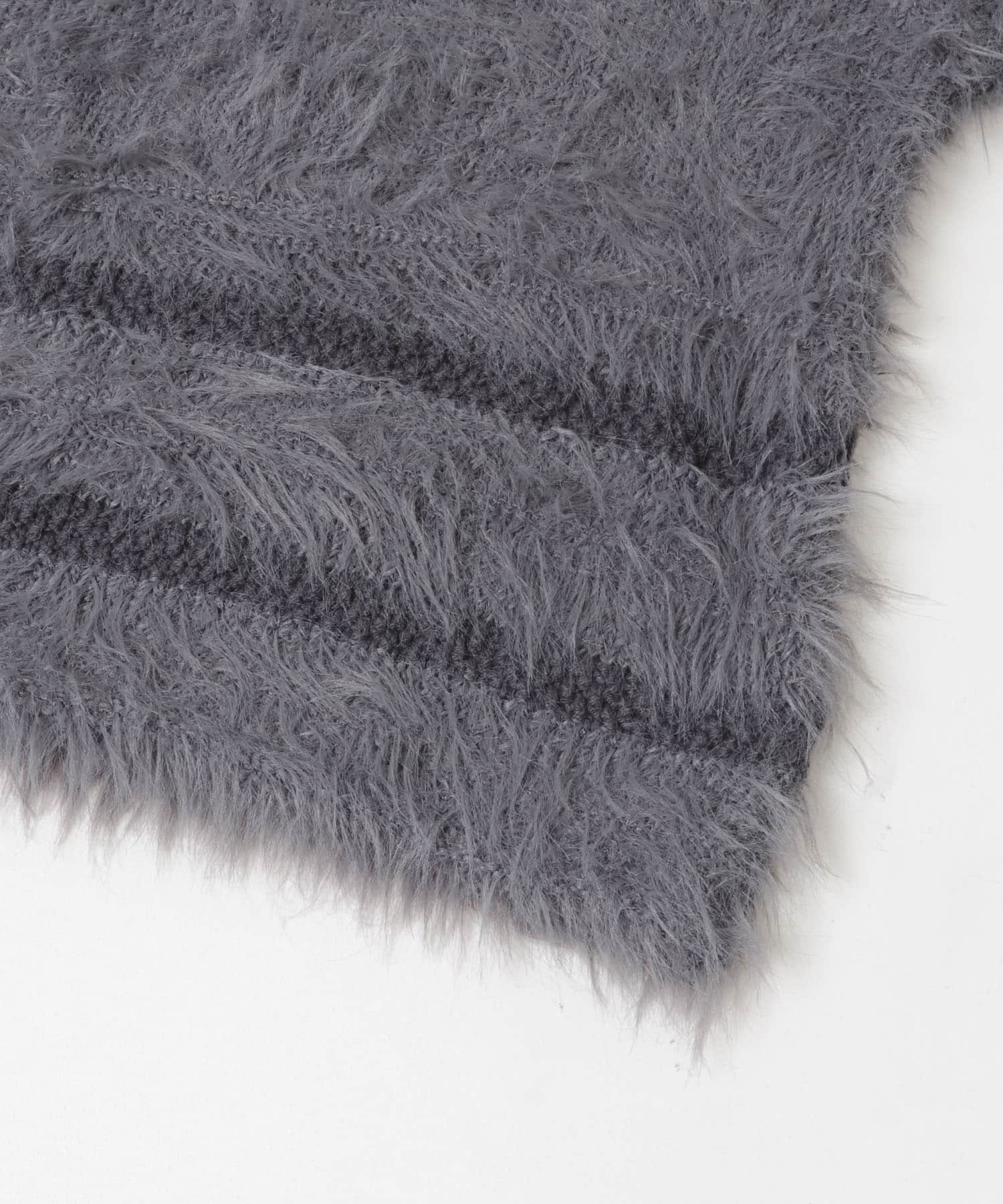 ラインデザインシャギーニット CHARCOAL One