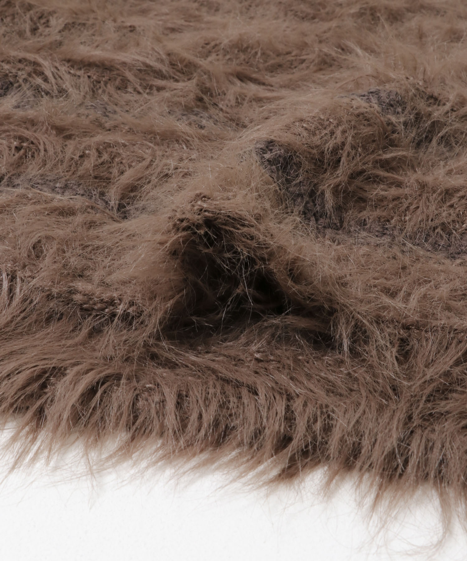 ラインデザインシャギーニット BROWN One