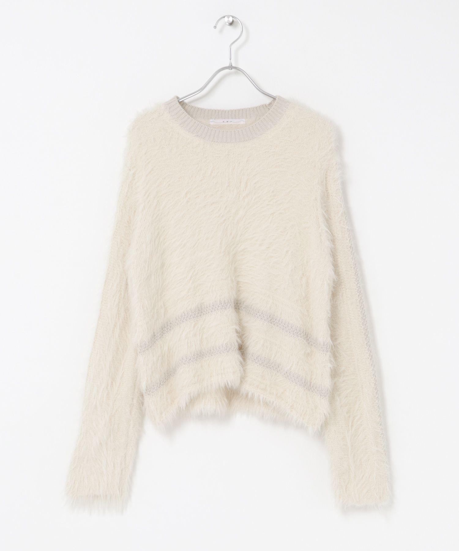 ラインデザインシャギーニット IVORY One