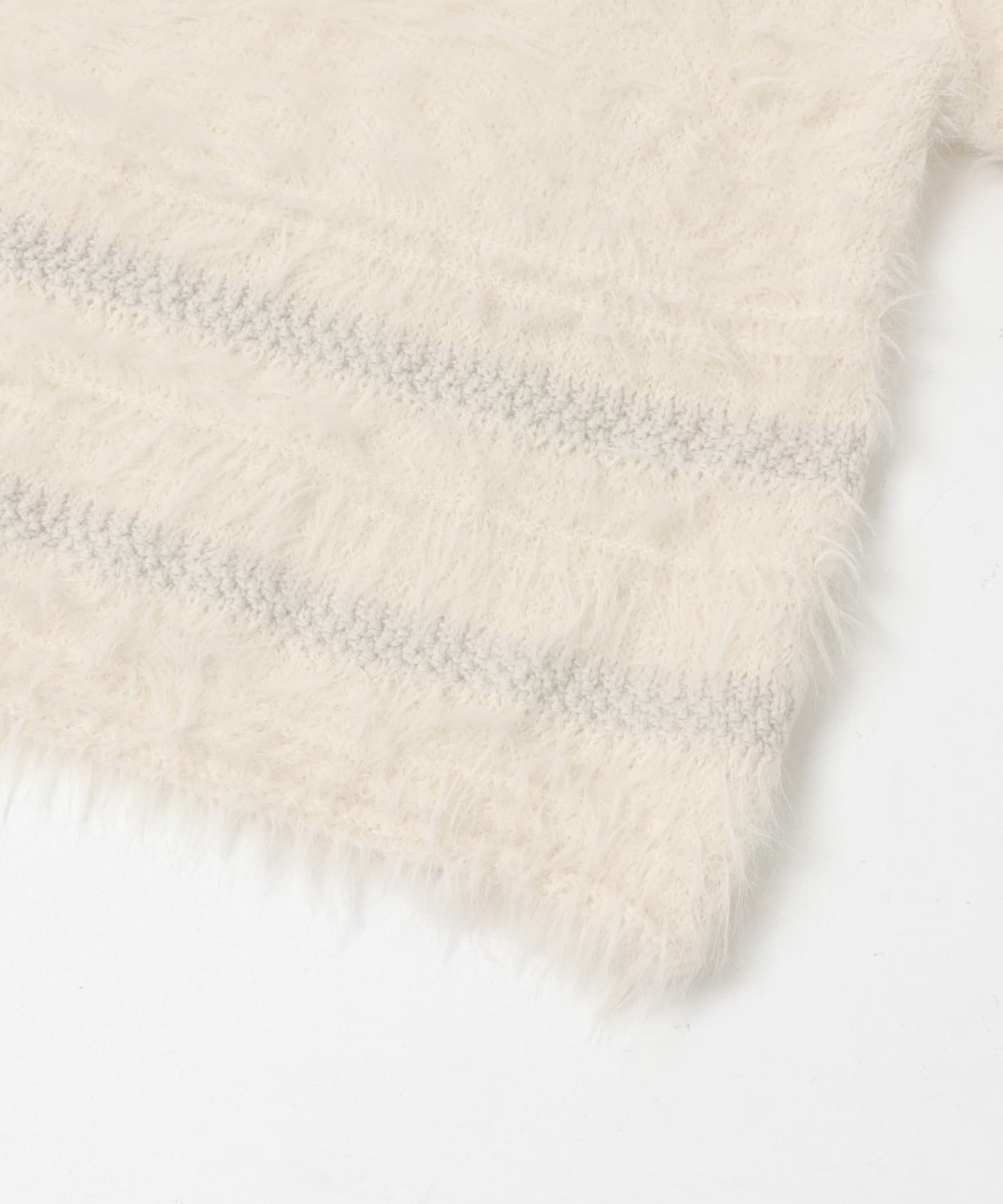 ラインデザインシャギーニット IVORY One