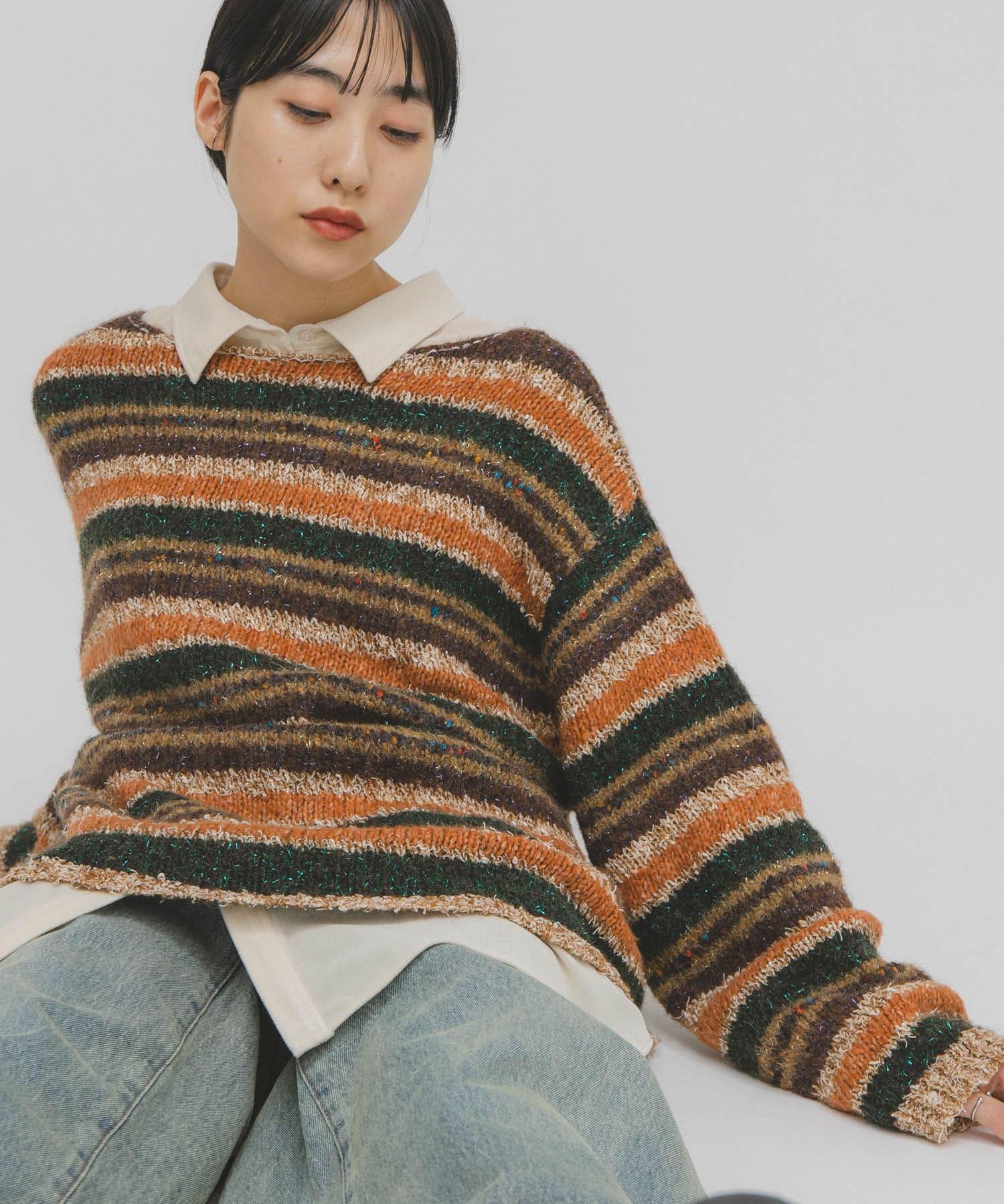 マルチボーダールーズニット