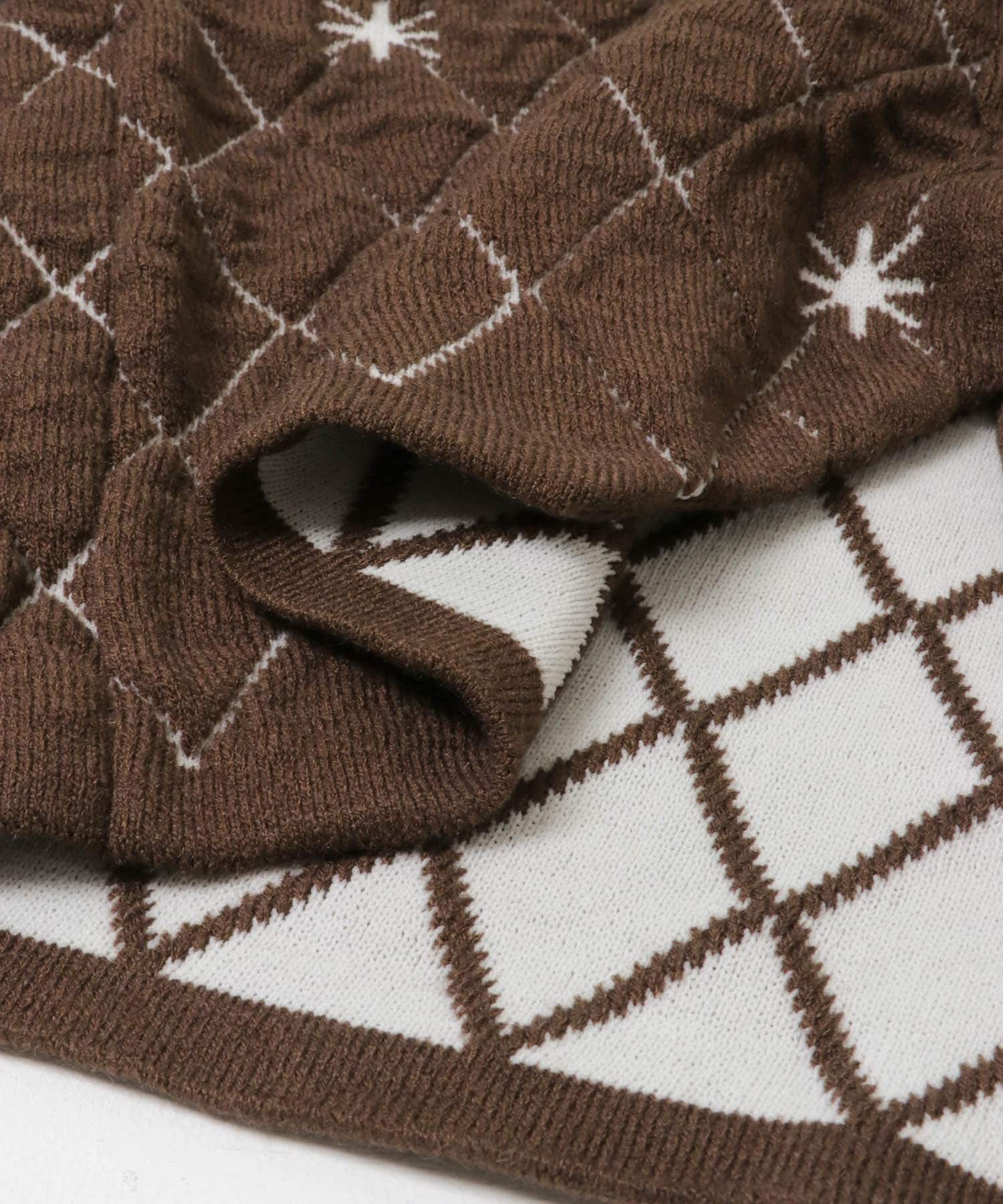 キルティングショートカーディガン BROWN One