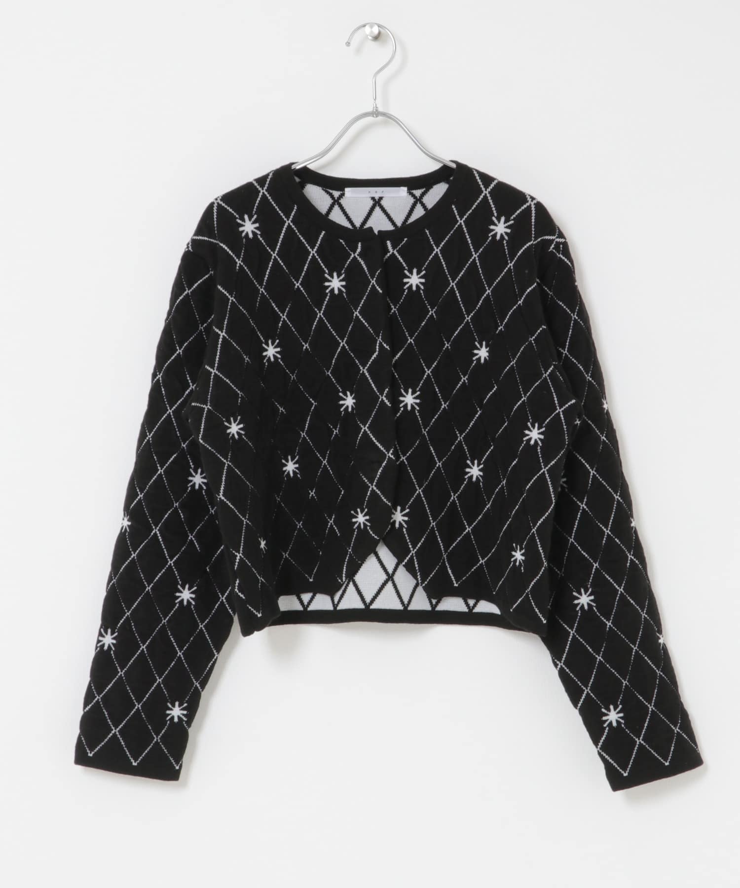 キルティングショートカーディガン BLACK One